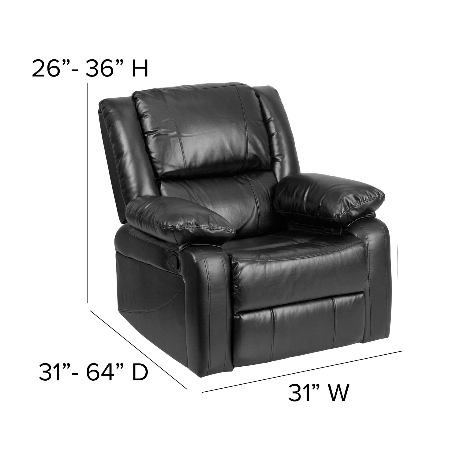 Flash Furniture Harmony Series Leathersoft Recliner Accent Chair, Black - Image 5