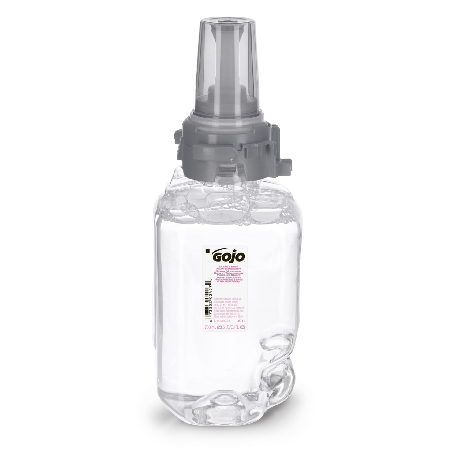 GOJO ADX-7 Clear & Mild Foam Hand Wash Soap, Unscented, 23.6 Oz, Case Of 4 Refills - Image 3