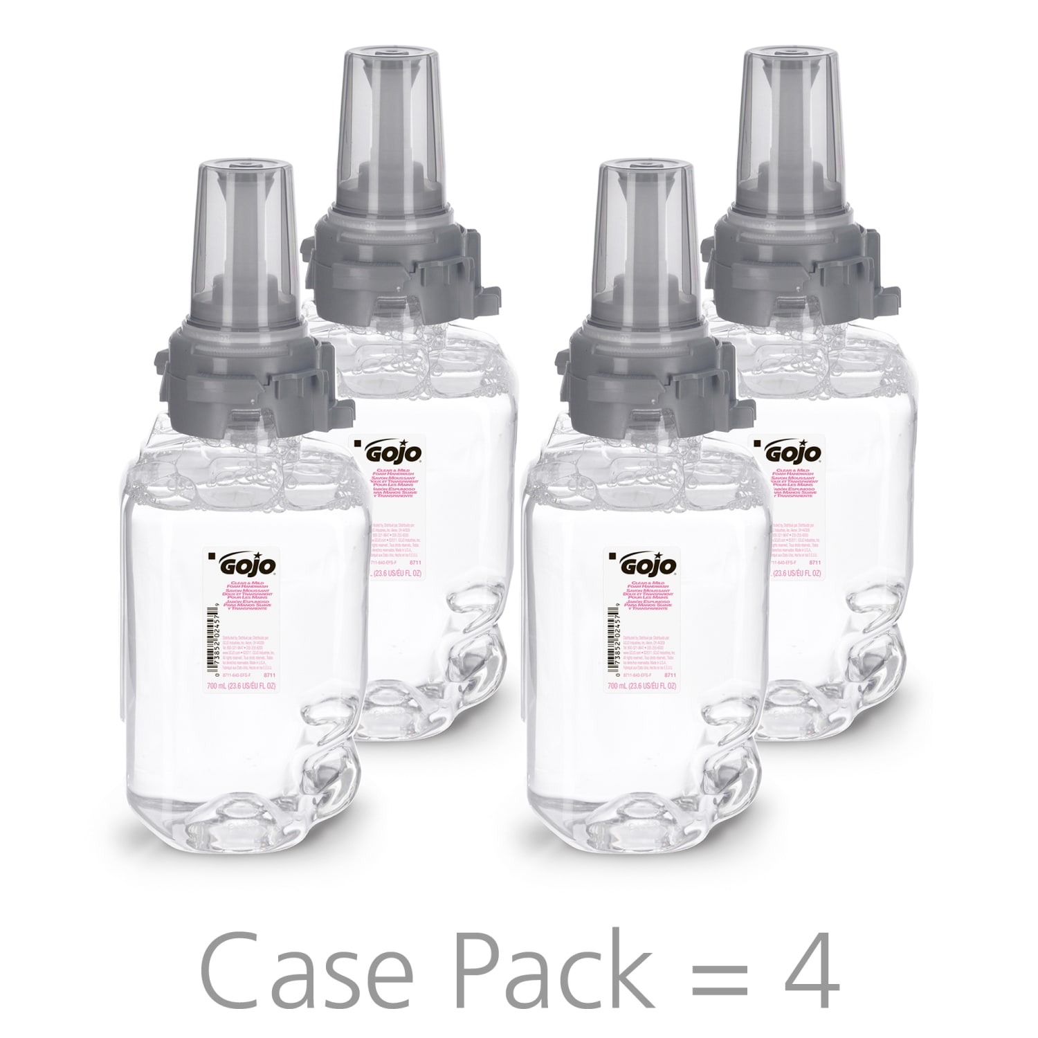 GOJO ADX-7 Clear & Mild Foam Hand Wash Soap, Unscented, 23.6 Oz, Case Of 4 Refills - Image 4