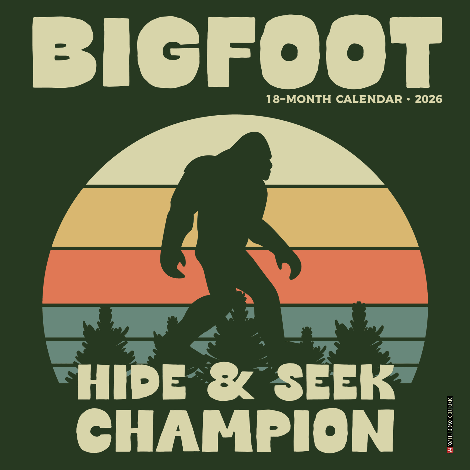 2026 Willow Creek Press Monthly Mini Wall Calendar, 7in x 7in, Bigfoot, January To December, 53485