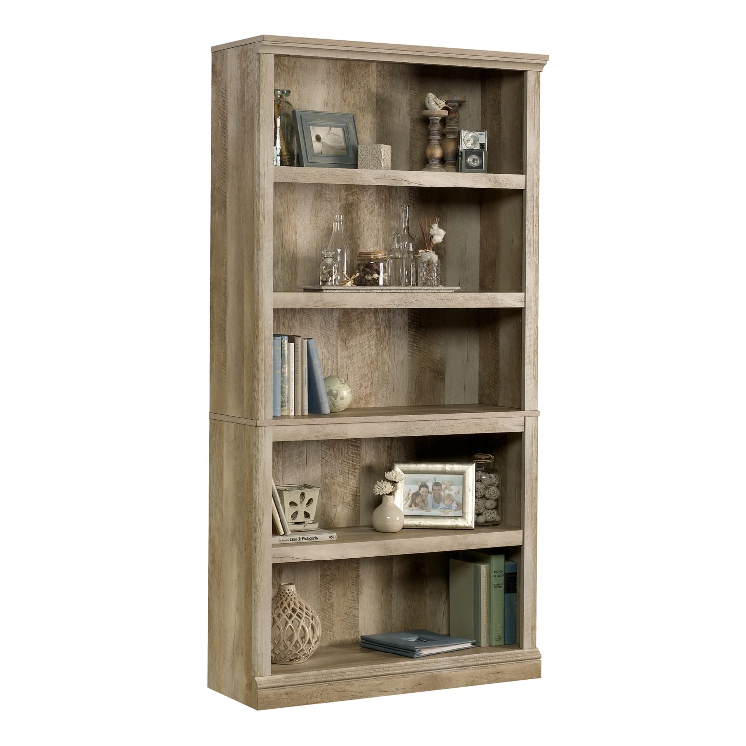 Sauder Select 70inH 5-Shelf Bookcase, Lintel Oak - Image 3