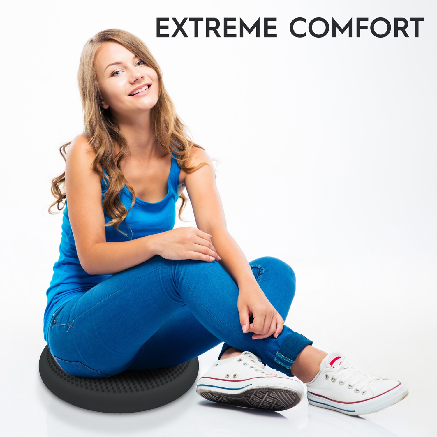Bouncyband Big Wiggle Seat Sensory Cushion 13in Dark Gray PopularChairscom
