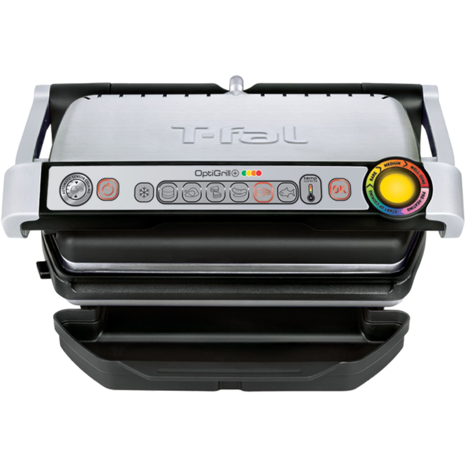 T-Fal Optigrill+, 14-3/4inH x 12-5/8W x 12-5/8inD, Silver - Image 3