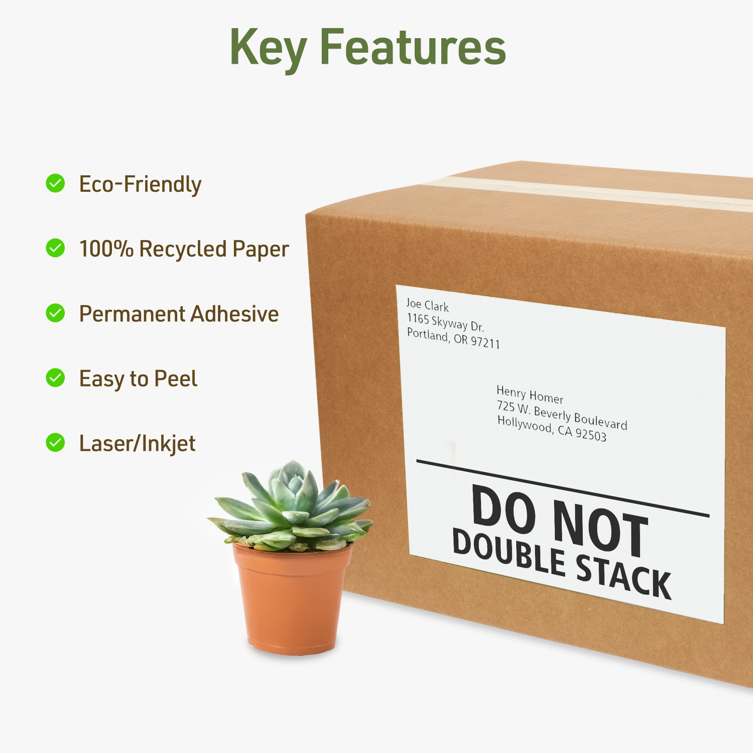 Avery EcoFriendly Recycled Labels, Rectangle, 8-1/2in x 11in, Matte White, Pack Of 10 - Image 3