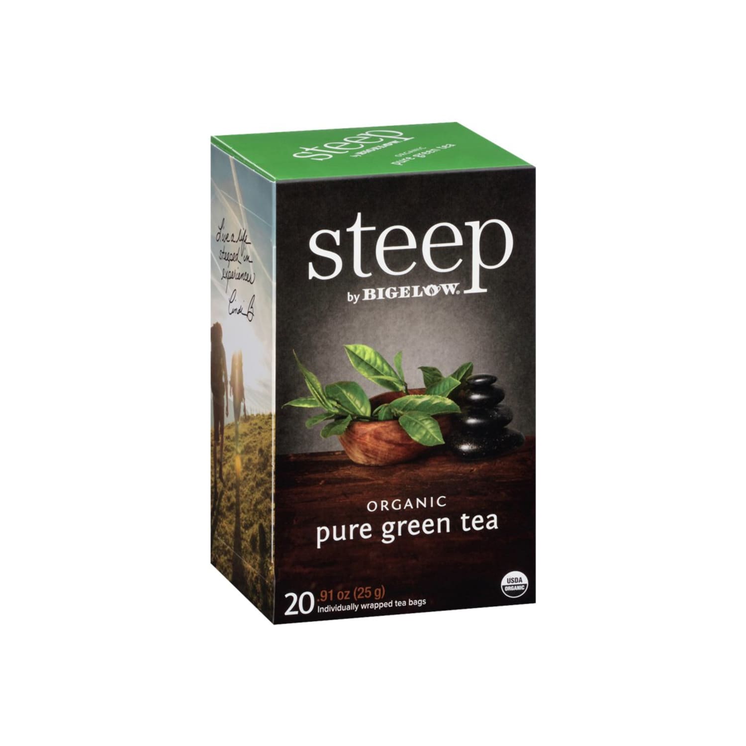 Bigelow Steep Tea, Pure Green, 0.91 Oz, Box Of 20 Bags - Image 5