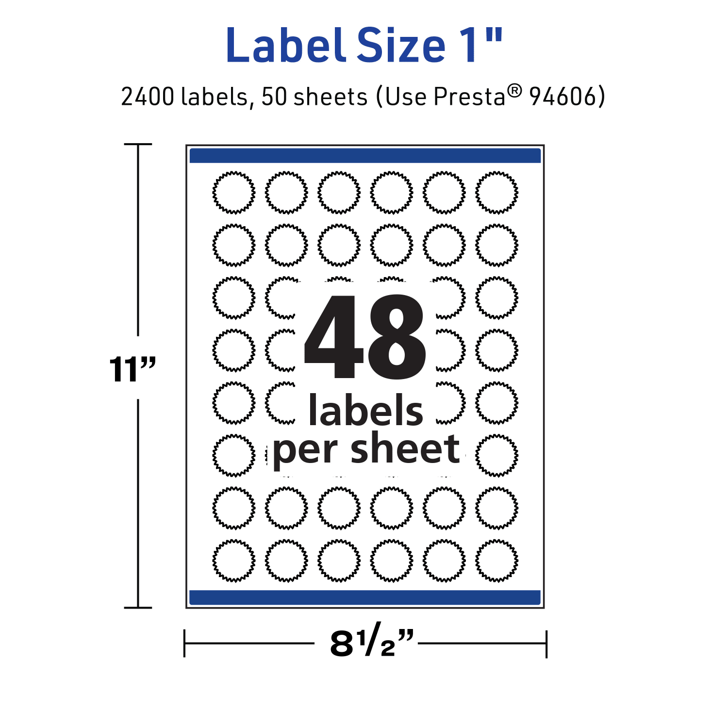 Avery Print-To-The-Edge TrueBlock Labels With Sure Feed, 94606-TWMP50, Starburst, 1in, Matte White, Pack Of 2400 - Image 6