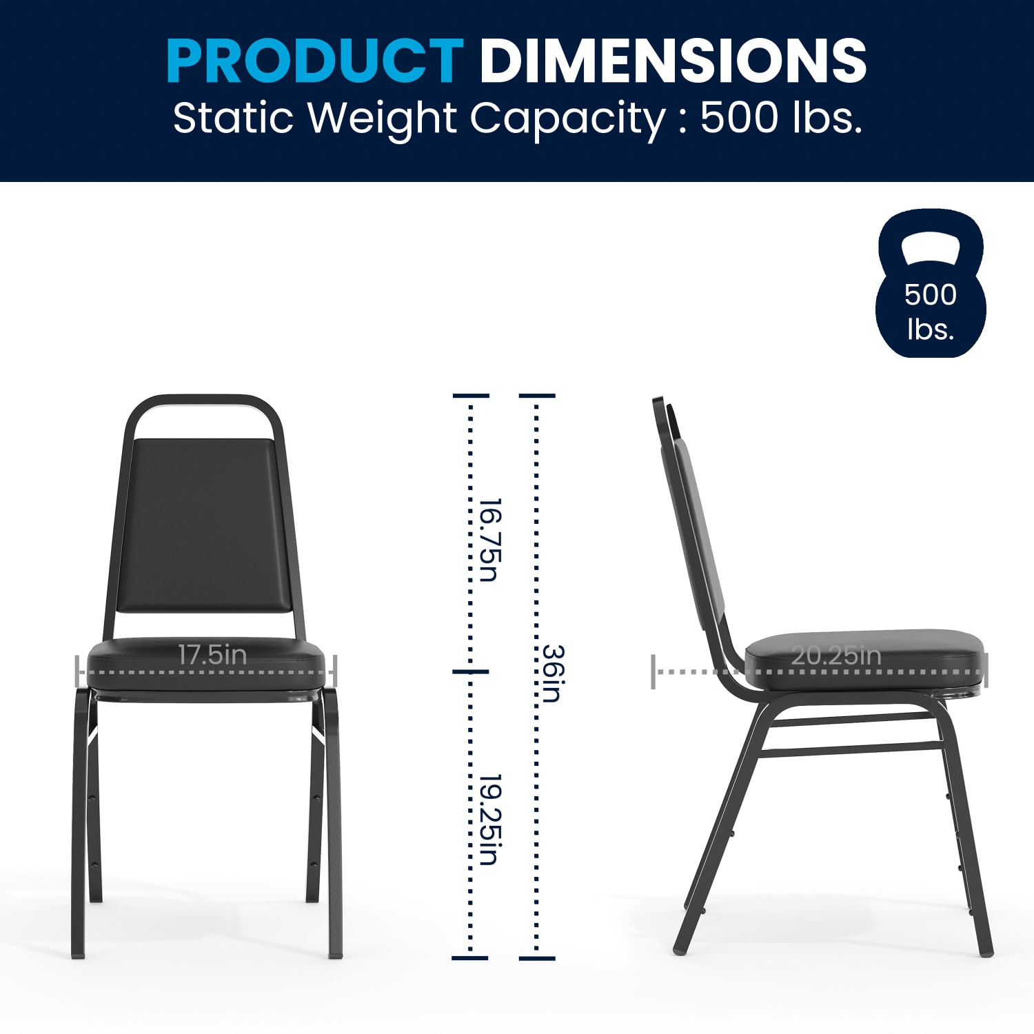 Flash Furniture HERCULES Series Trapezoidal Back Stacking Banquet Chair With 2 12in Thick Seat Black PopularChairscom