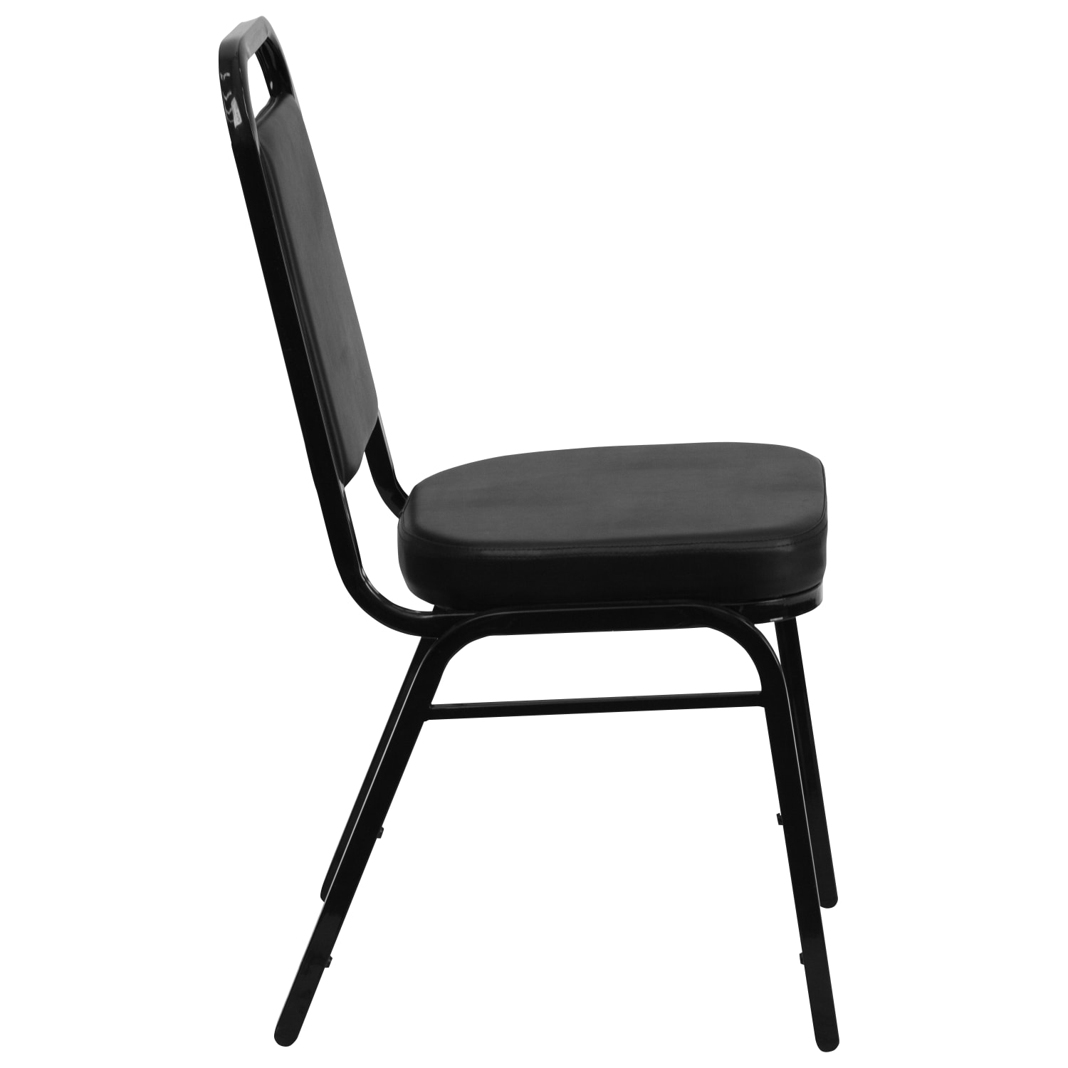 Flash Furniture HERCULES Series Trapezoidal Back Stacking Banquet Chair With 2 12in Thick Seat Black PopularChairscom