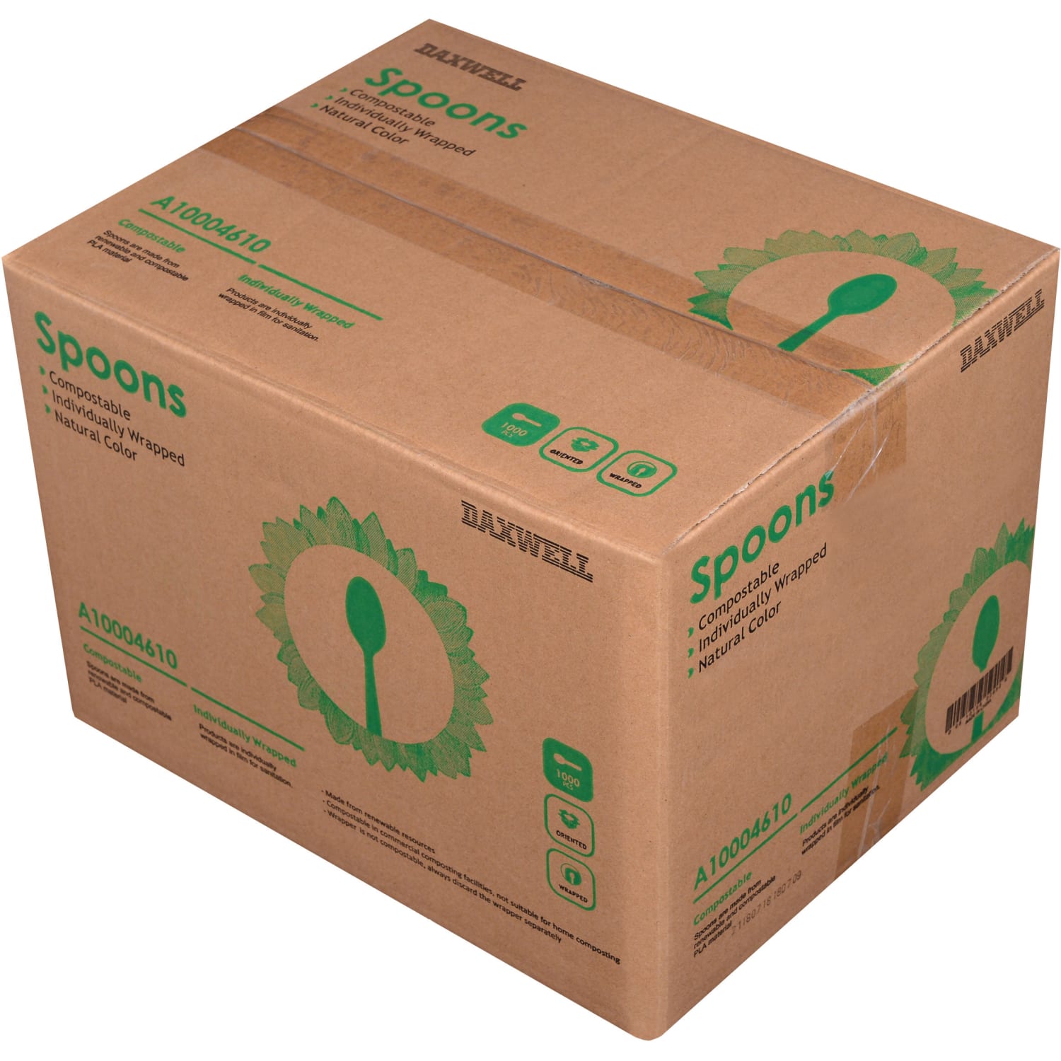 Daxwell Medium/Heavyweight Wrapped Utensils, Teaspoons, Champagne, Pack Of 1,000 Teaspoons - Image 3