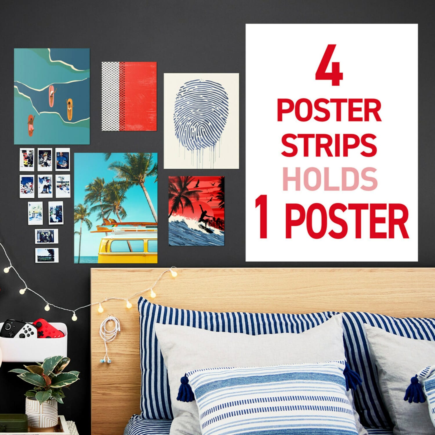 Command Poster Strips, 104 White Adhesive Strips, Damage Free Hanging Picture Hangers, No Tools Wall Hanging Strips For Living Spaces - Image 6