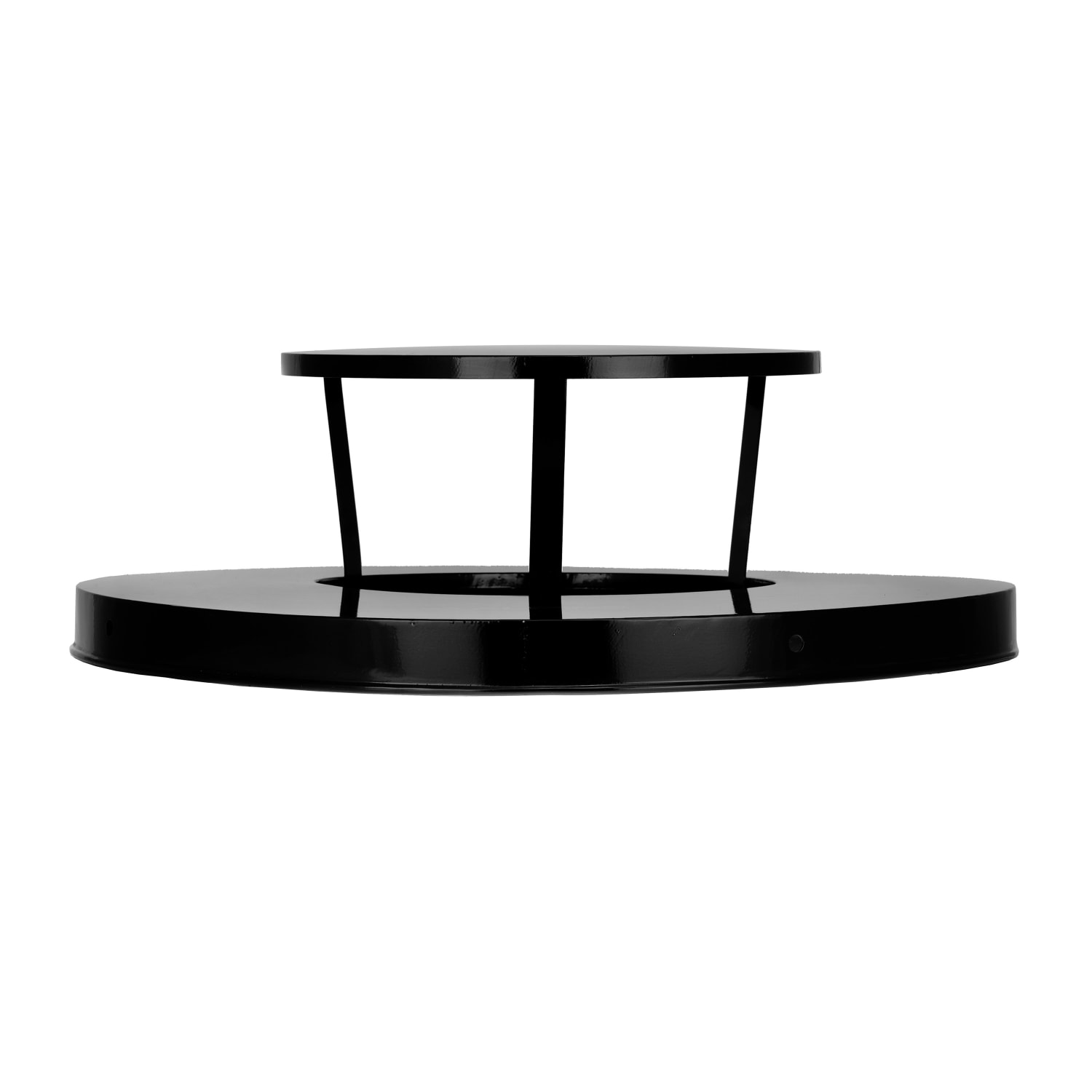 Alpine Rain Bonnet Lid For 38-Gallon Outdoor Metal Waste Receptacle, 7-5/8in x 24-1/4in, Black - Image 3