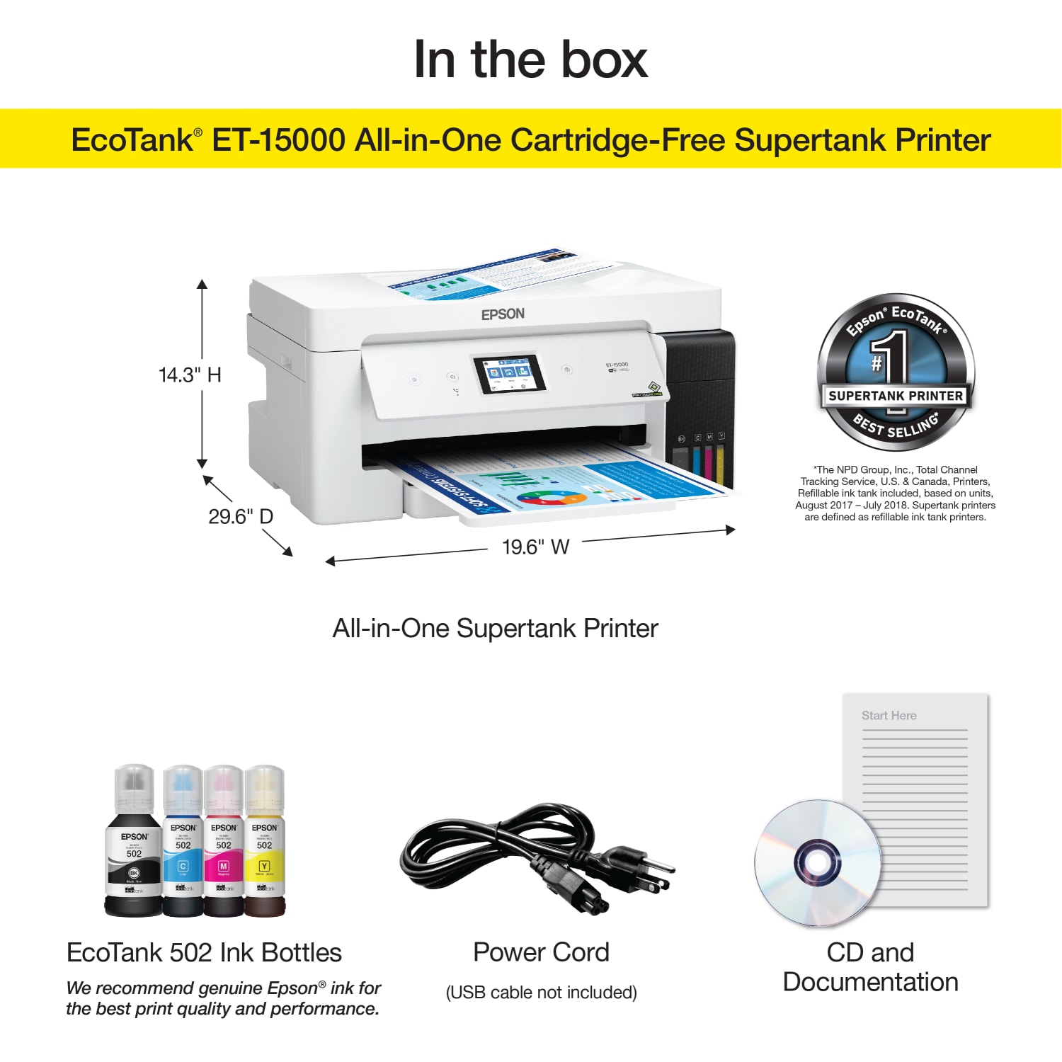 Epson EcoTank ET-15000 Supertank Wide-Format InkJet All-In-One Color Printer - Image 5