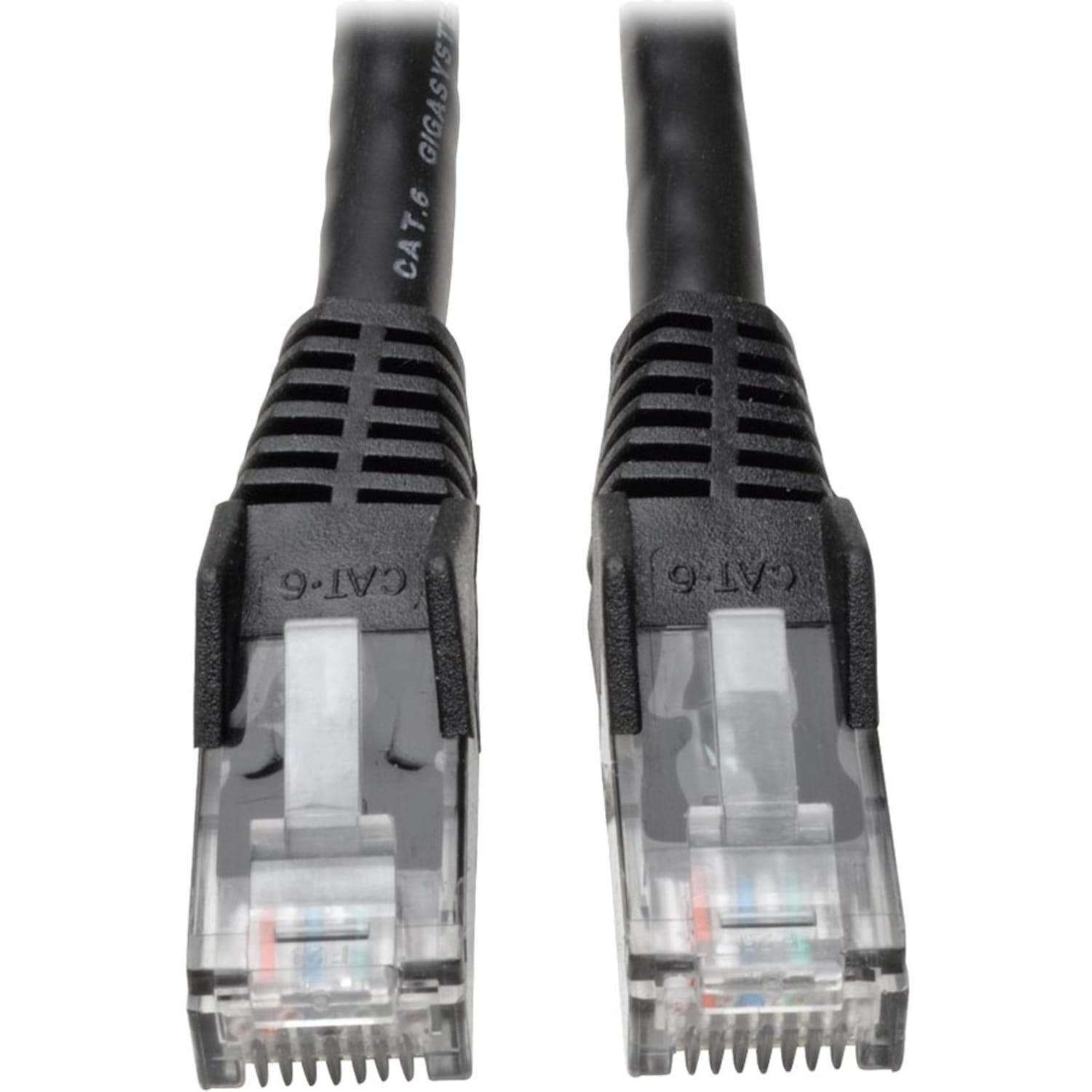 Tripp Lite Cat6 GbE Gigabit Ethernet Snagless Molded Patch Cable UTP Black RJ45 M/M 8ft 8ft - 1x RJ-45 Male Network - N201008BK