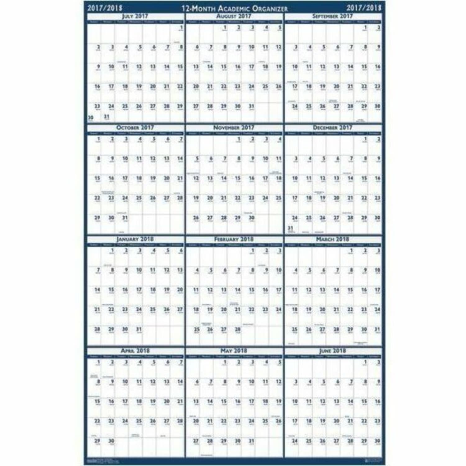 House of Doolittle Laminated Wipe Off Wall Academic Calendar, Reversible, 18in x 24in - Image 6