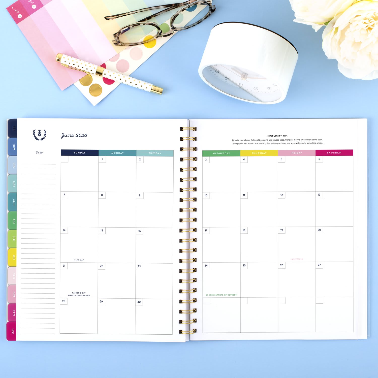 Simplified by Emily Ley for AT-A-GLANCE Academic 2025-2026 Customizable Weekly Monthly Planner, Lilac Plaid, Large, 8 1/2in x 11in - Image 4