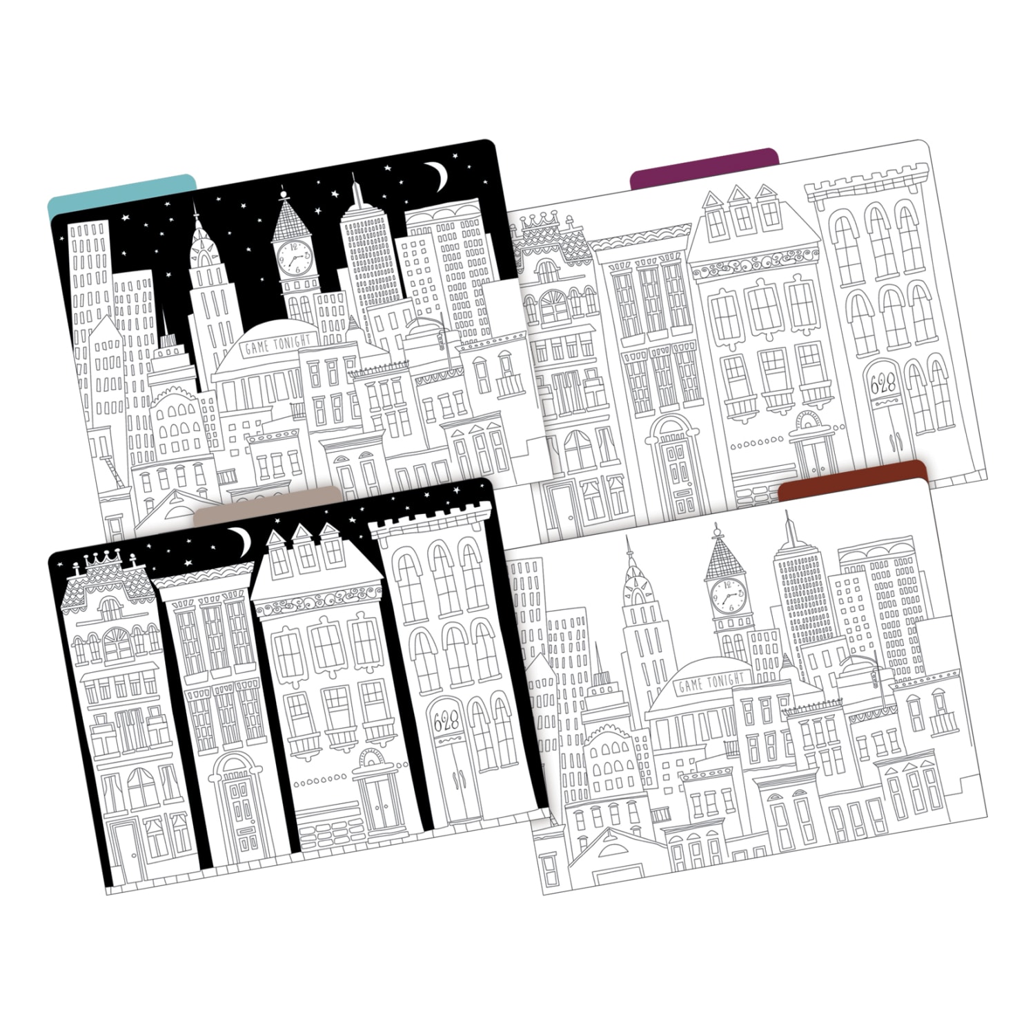 Barker Creek Tab File Folders, Letter Size, Color Me! Cityscapes, Pack Of 24 Folders - Image 3
