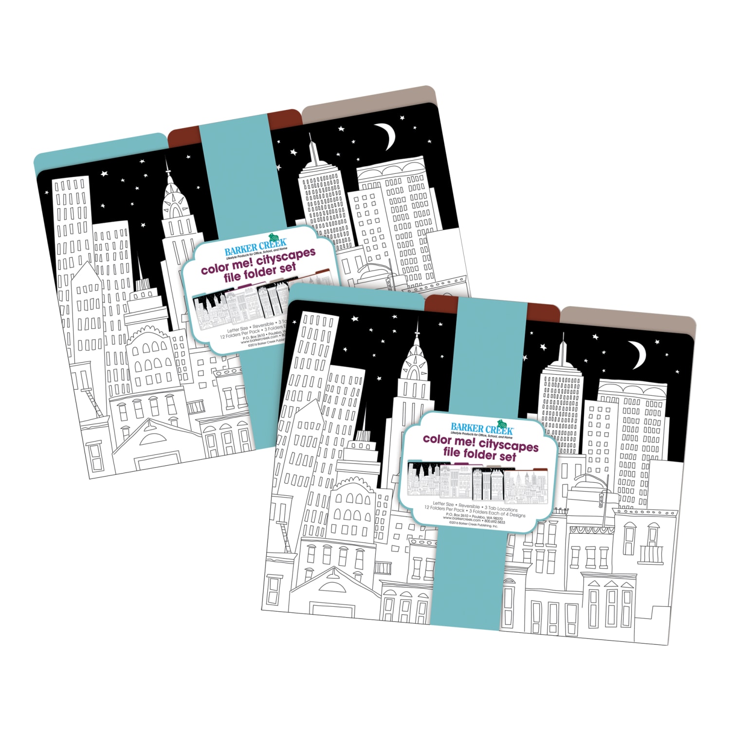 Barker Creek Tab File Folders, Letter Size, Color Me! Cityscapes, Pack Of 24 Folders - Image 4