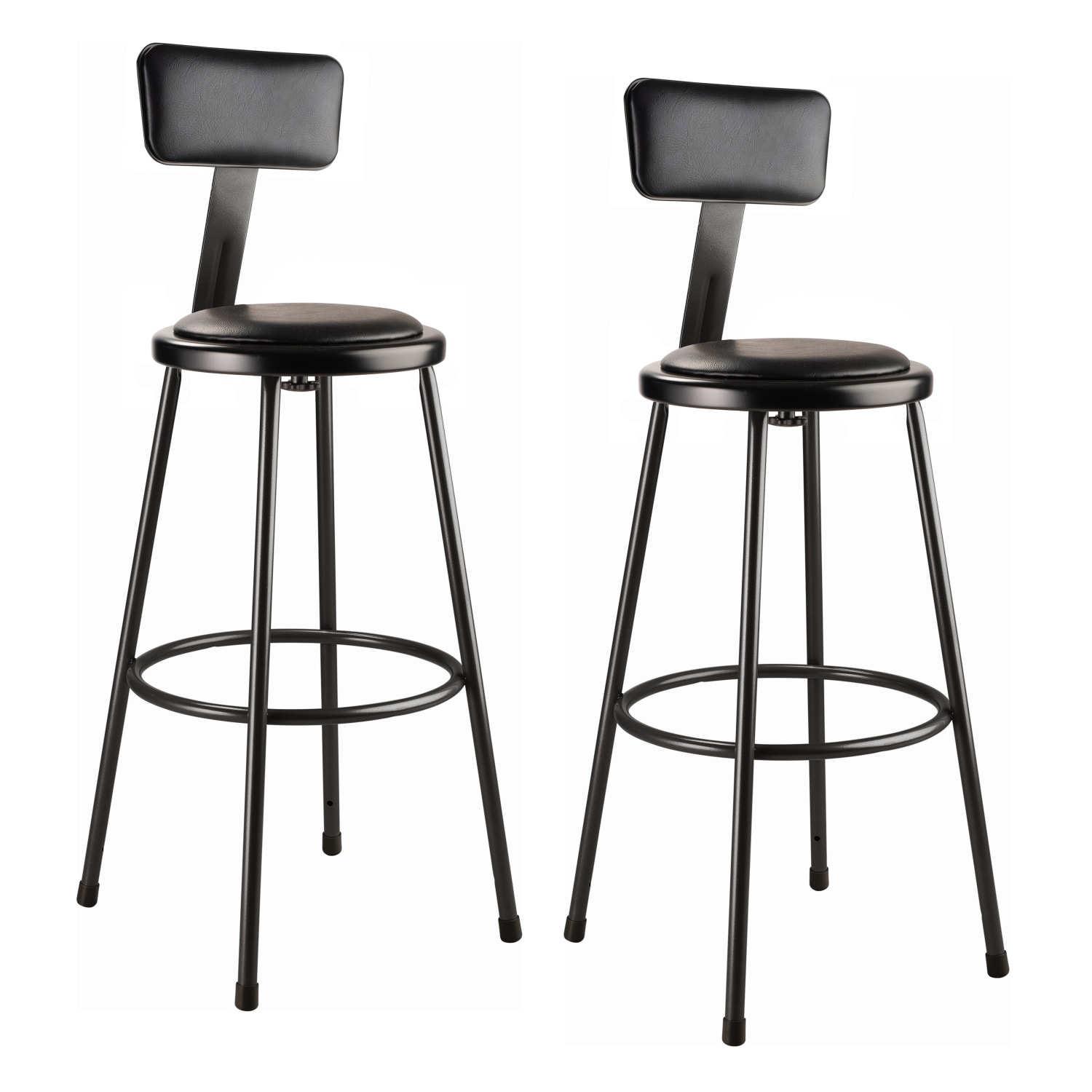 National Public Seating 6400 Series Padded Stools With Backrests Black Pack Of 2 Stools PopularChairscom