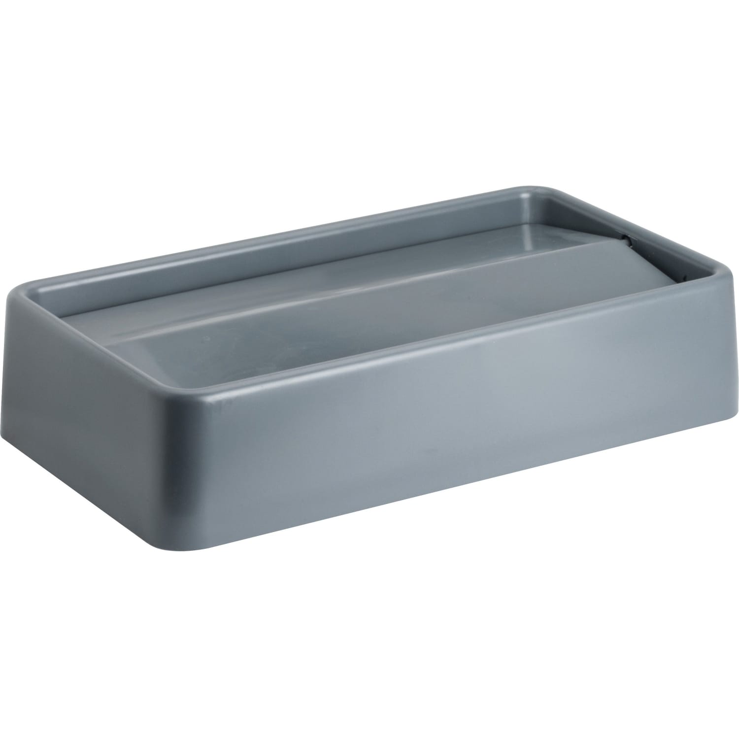 Genuine Joe Space-saving Container Swing Lid - Rectangular - Gray - 4 / Carton - Image 3