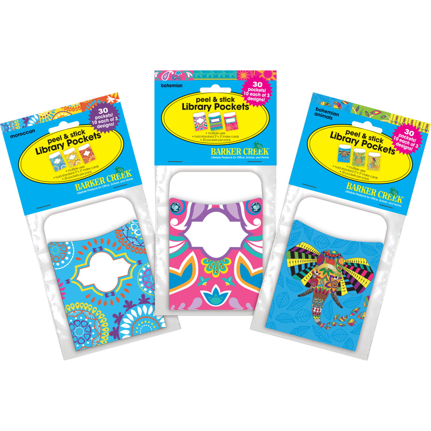 Barker Creek Peel & Stick Library Pockets, 3-1/2in x 5-1/8in, Colorful, Set Of 90 Pockets - Image 6