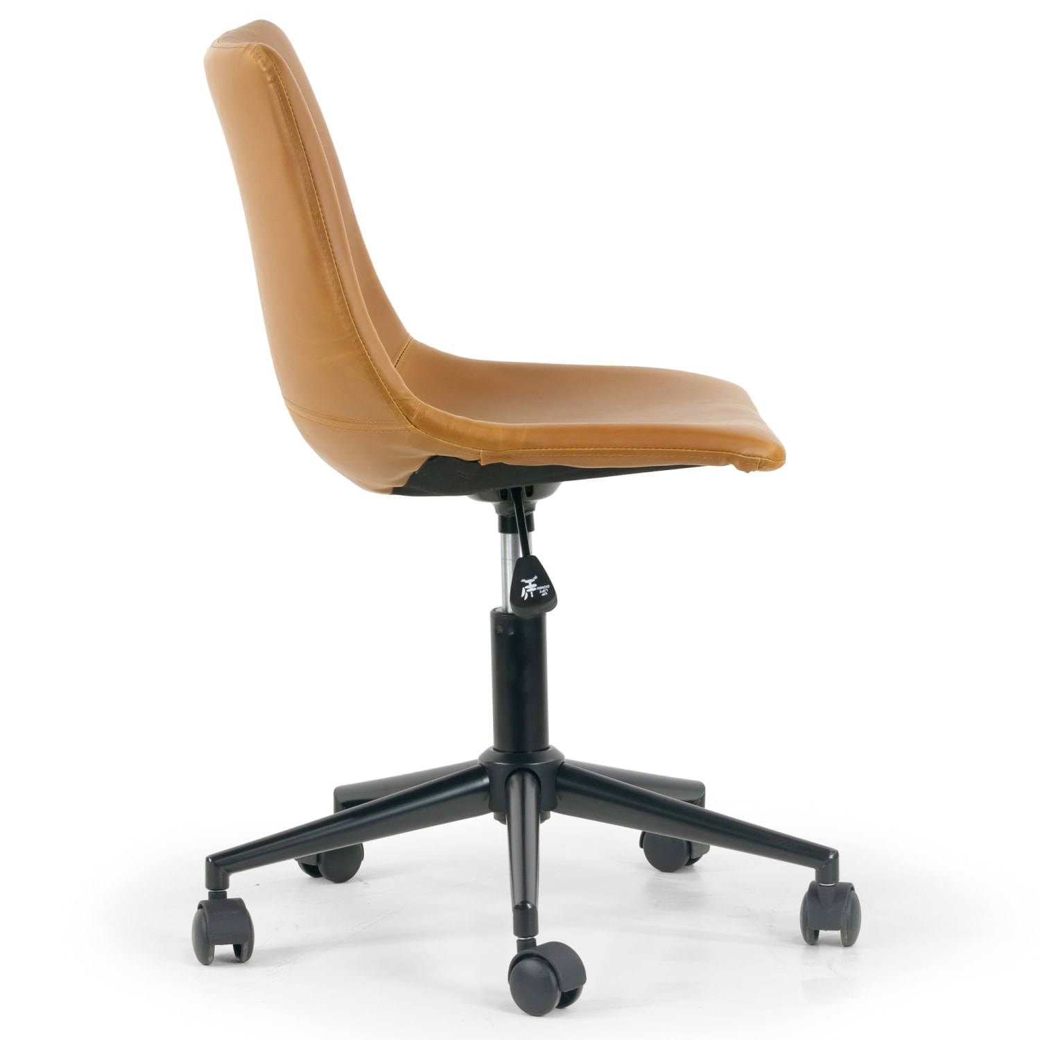 Glamour Home Adan Ergonomic Faux Leather Mid-Back Adjustable Height Swivel Office Task Chair, Brown - Image 4