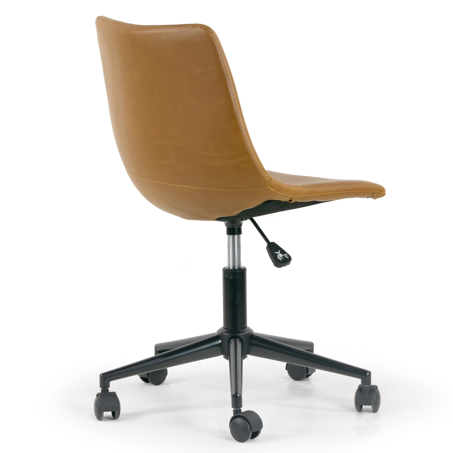 Glamour Home Adan Ergonomic Faux Leather Mid-Back Adjustable Height Swivel Office Task Chair, Brown - Image 5