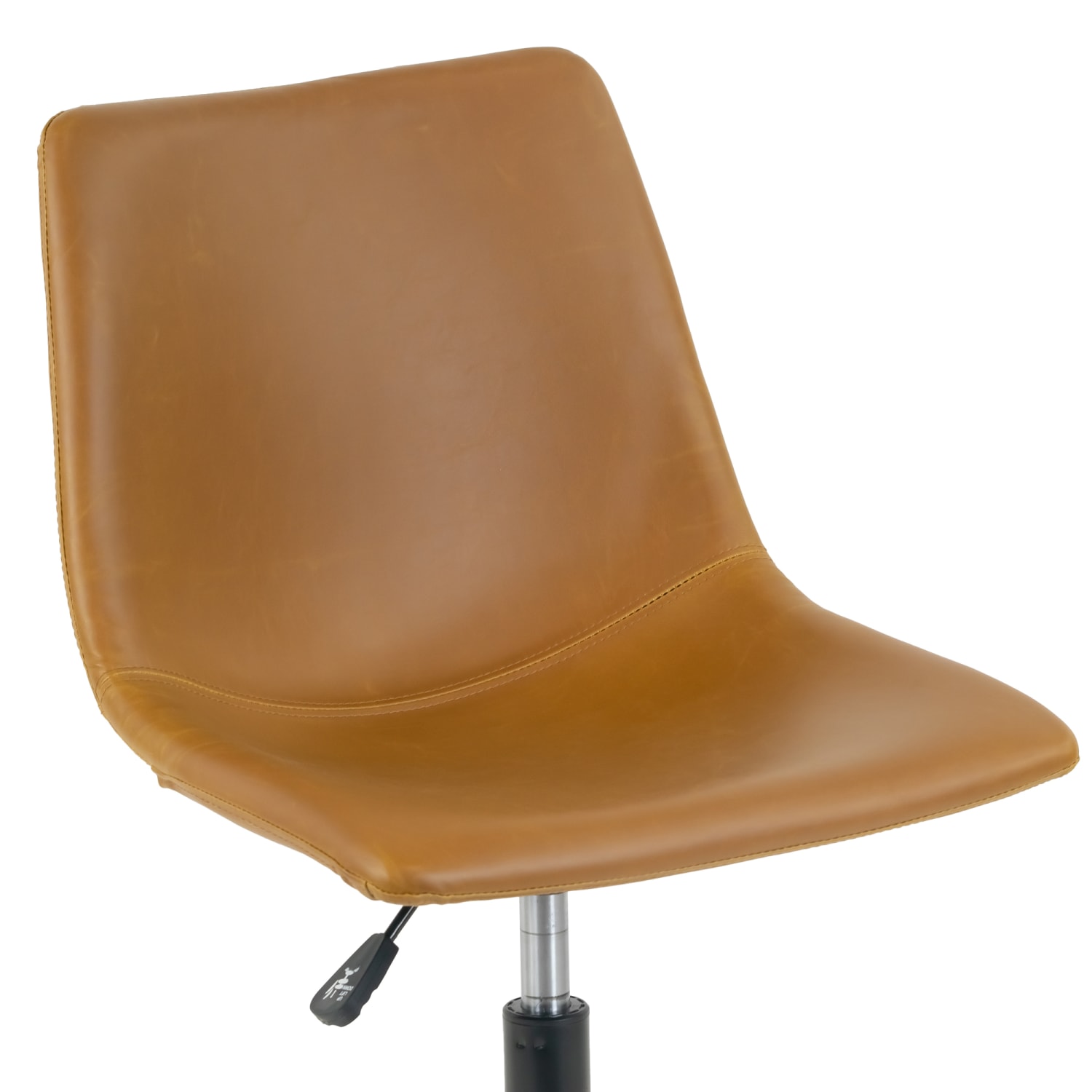 Glamour Home Adan Ergonomic Faux Leather Mid-Back Adjustable Height Swivel Office Task Chair, Brown - Image 6