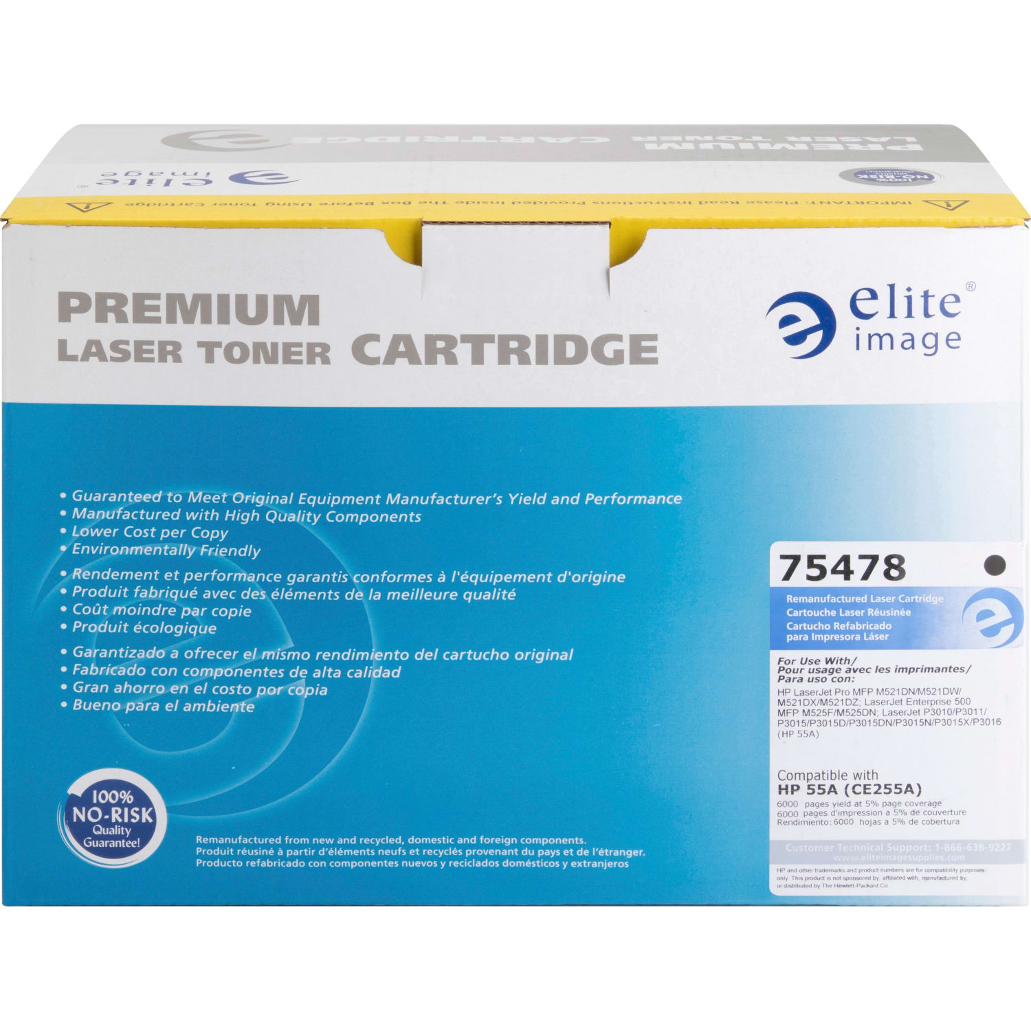 Elite Image Remanufactured Black Toner Cartridge Replacement For HP 55A, CE255A - Image 3