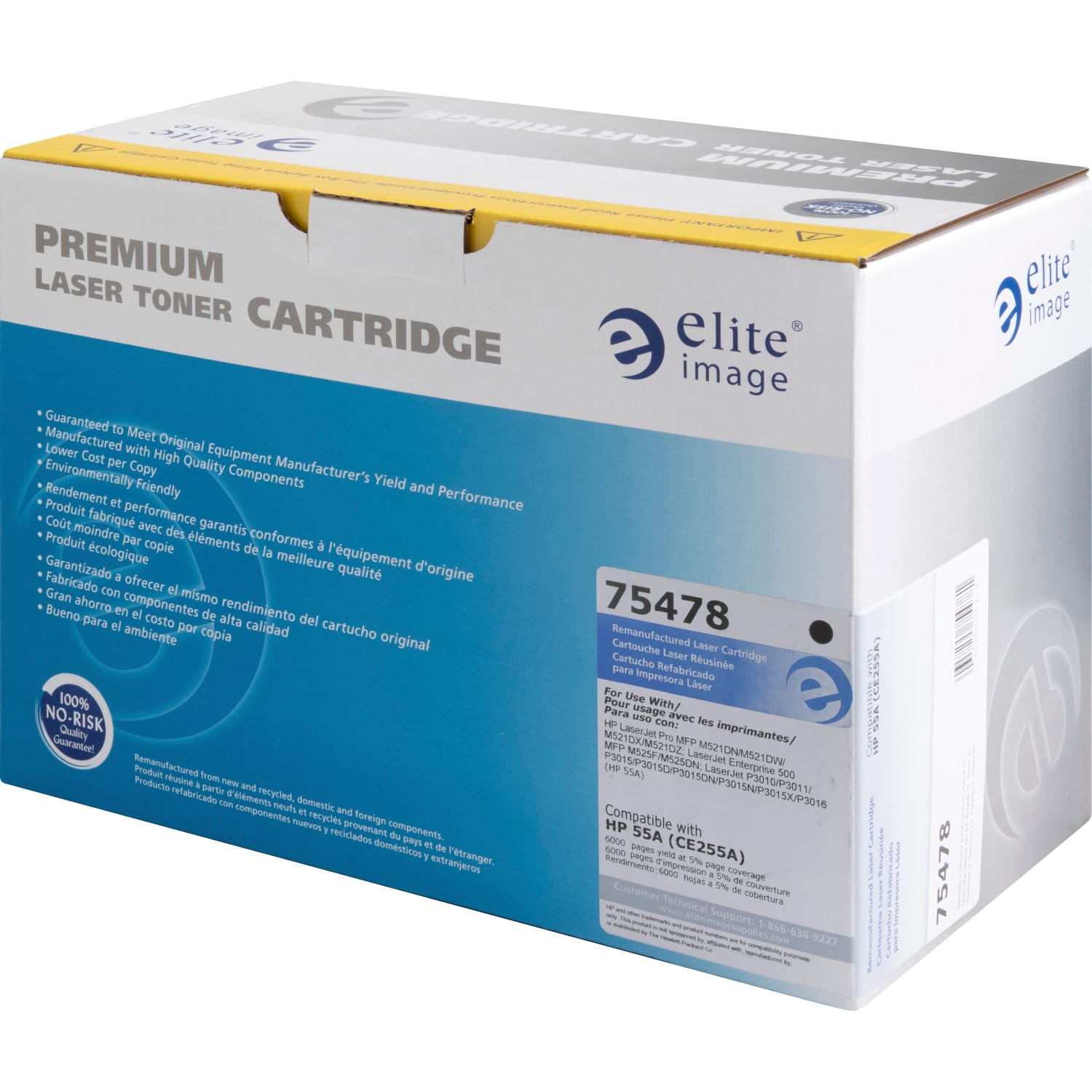 Elite Image Remanufactured Black Toner Cartridge Replacement For HP 55A, CE255A - Image 5