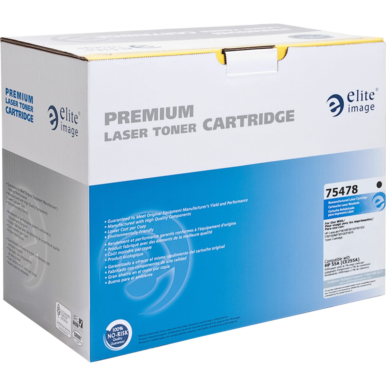 Elite Image Remanufactured Black Toner Cartridge Replacement For HP 55A, CE255A - Image 6