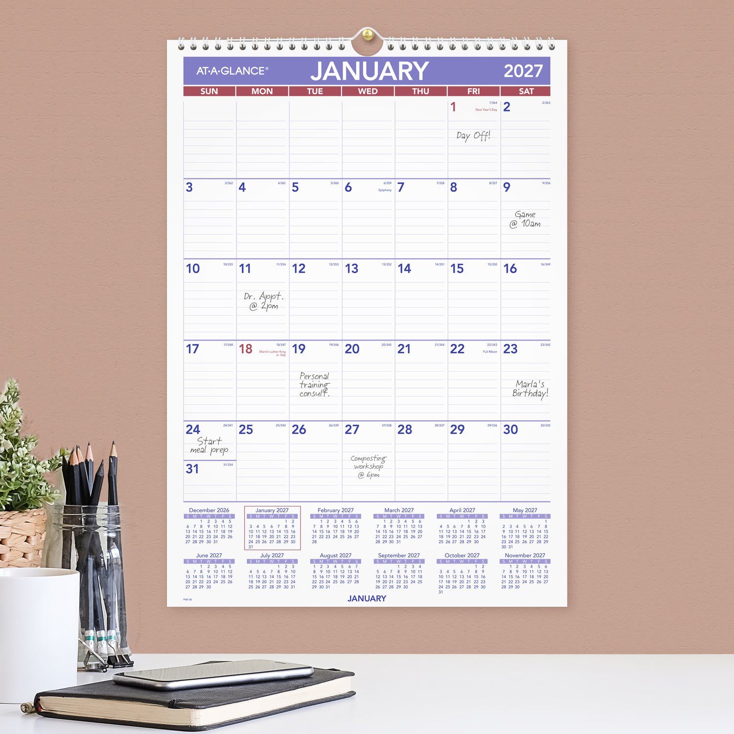 AT-A-GLANCE 2027 Monthly Wall Calendar, Medium, 12in x 17in - Image 4