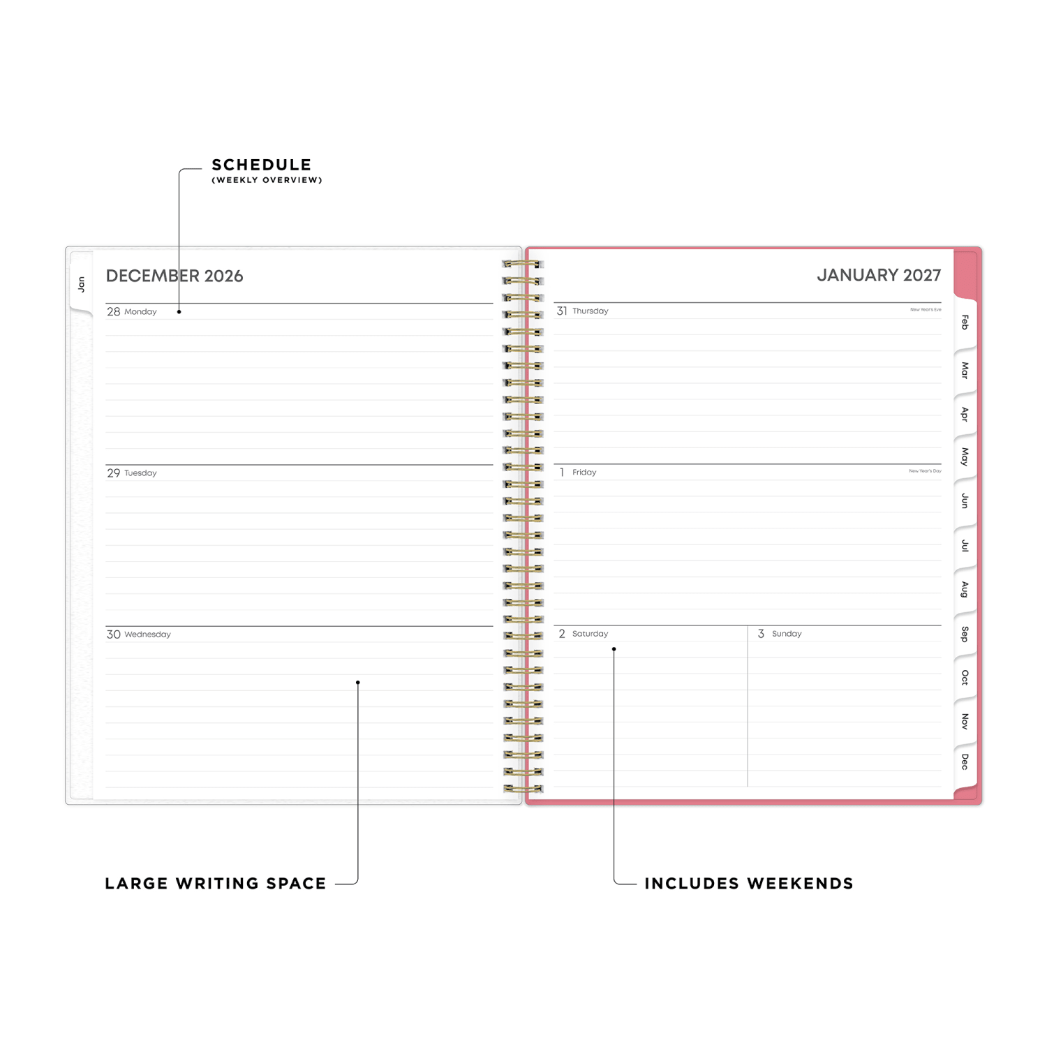 2027 Blue Sky Fly By Weekly/Monthly Planning Calendar, 8.5x11, 0%, Frosted PP, Jan-Dec, RY27 - Image 3