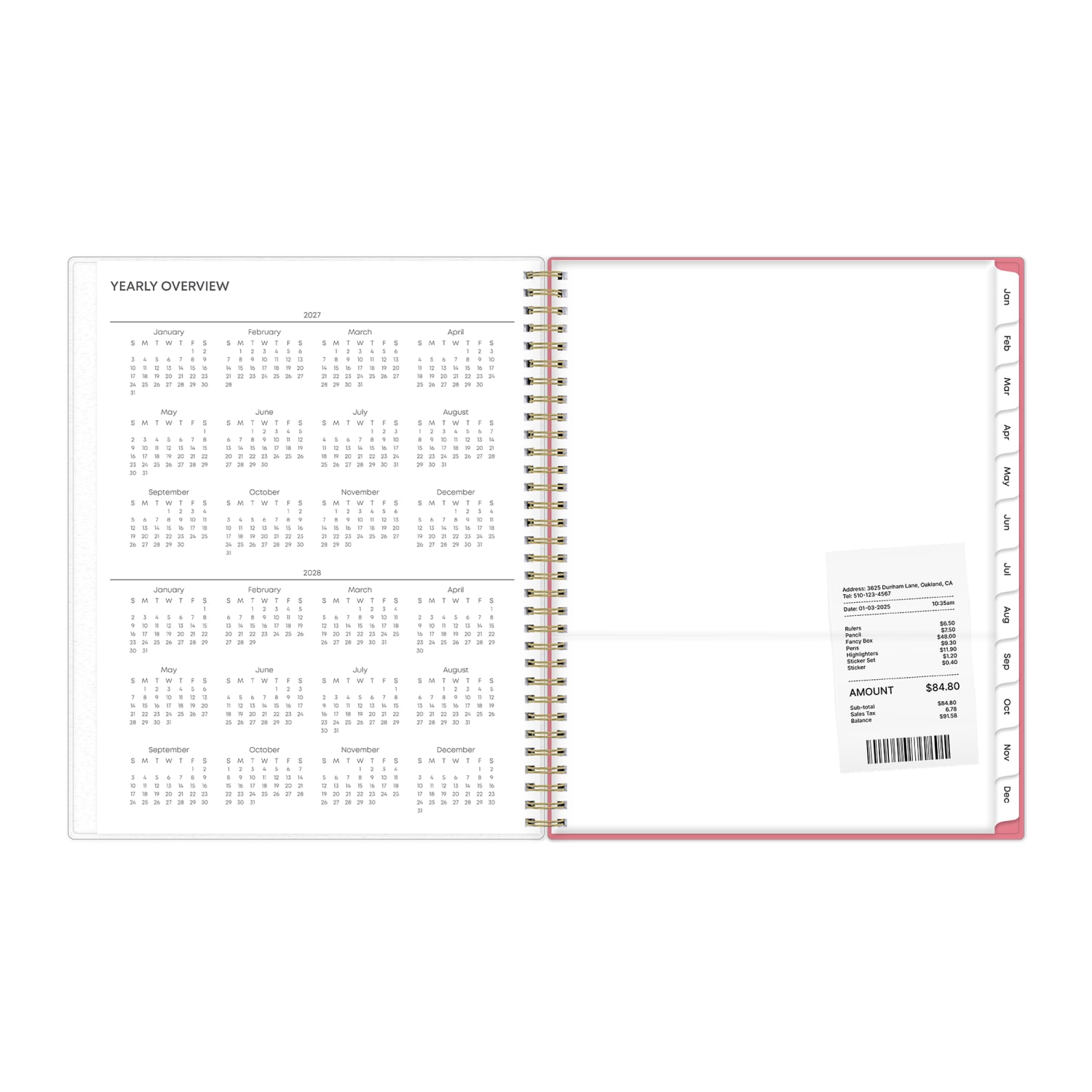 2027 Blue Sky Fly By Weekly/Monthly Planning Calendar, 8.5x11, 0%, Frosted PP, Jan-Dec, RY27 - Image 5