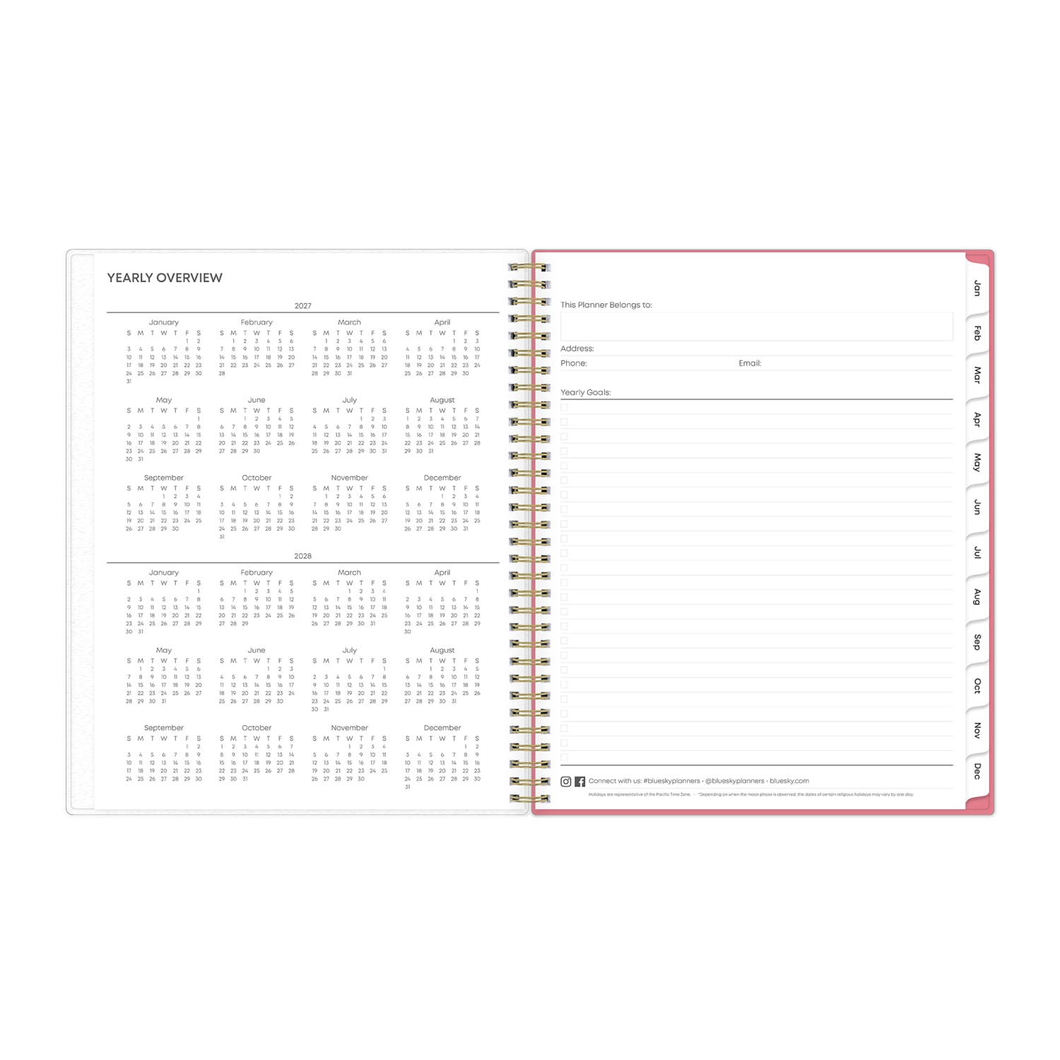 2027 Blue Sky Fly By Weekly/Monthly Planning Calendar, 8.5x11, 0%, Frosted PP, Jan-Dec, RY27 - Image 6