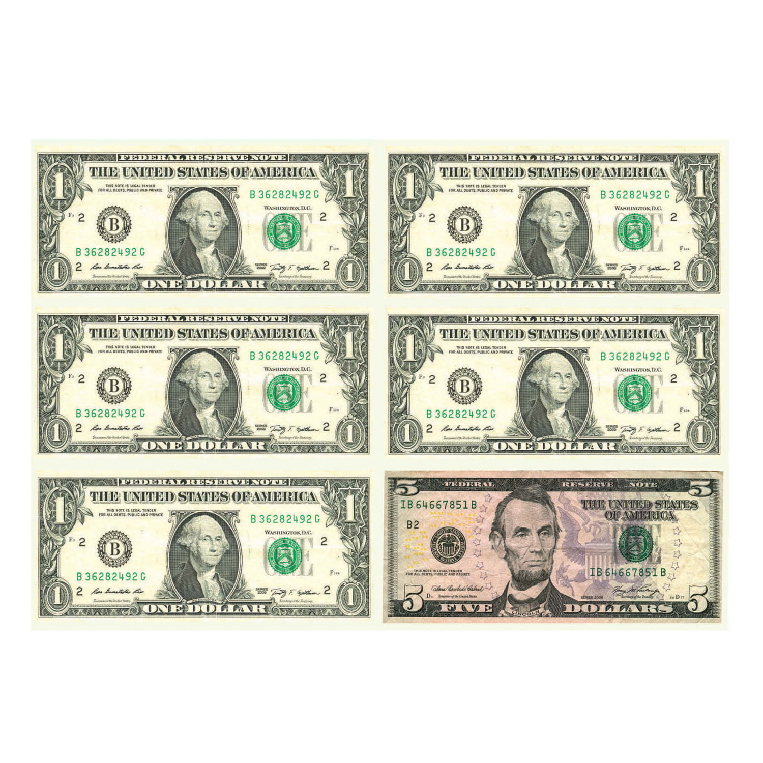 Ashley Math Die-Cut Money Magnets, U.S. Dollars, Pack Of 12 Magnets, Set Of 6 Packs - Image 4