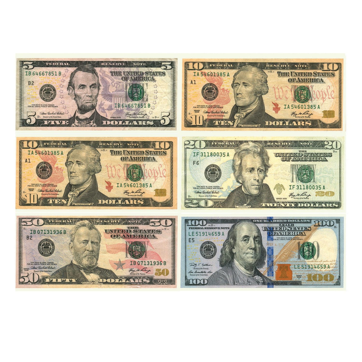 Ashley Math Die-Cut Money Magnets, U.S. Dollars, Pack Of 12 Magnets, Set Of 6 Packs - Image 5