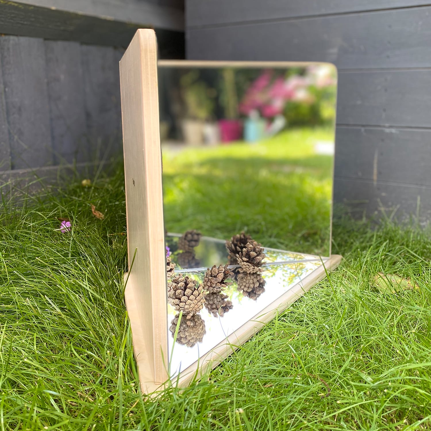 TickiT Wooden 4-Way Mirror, 11-13/16inH x 9-7/16inW x 18inL, Natural - Image 3