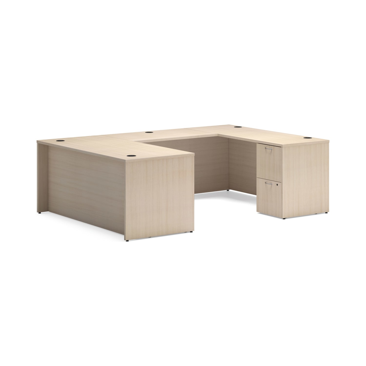 HON Mod 66inW U-Station Computer Desk, Desert Oak