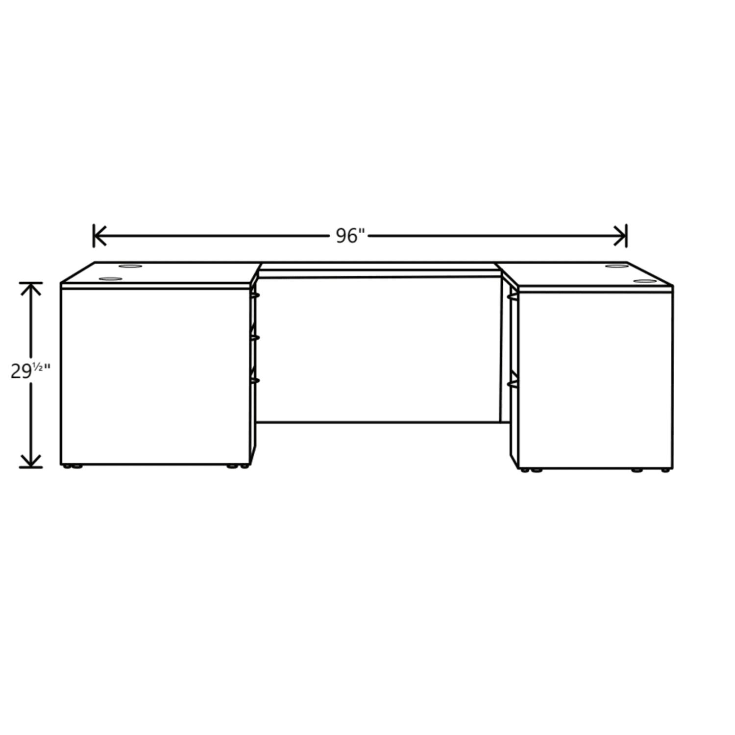 HON Mod 66inW U-Station Computer Desk, Desert Oak - Image 3