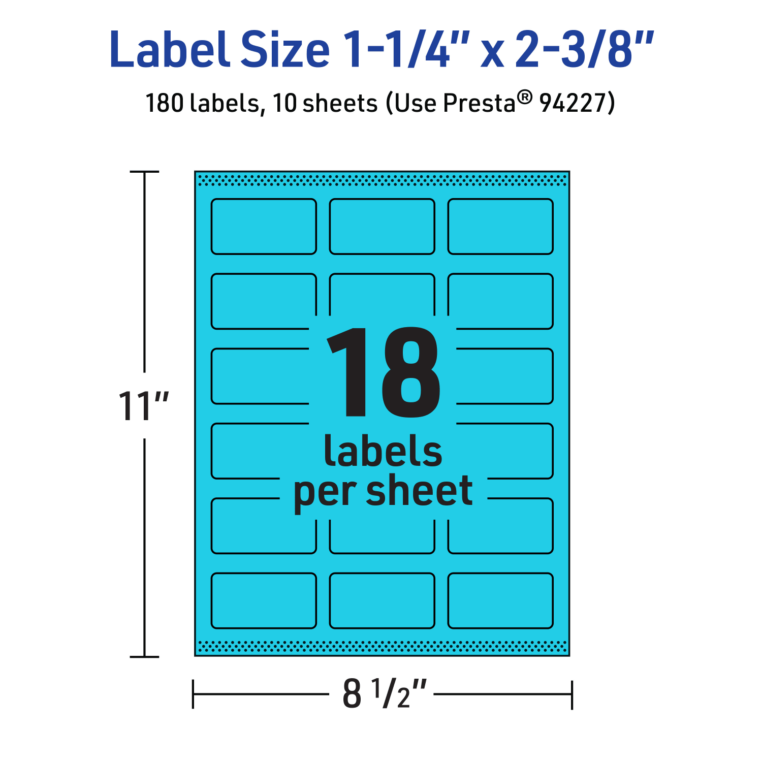 Avery Print-To-The-Edge Labels With Sure Feed Technology And Easy Peel, 94227-BBP10, Rectangle, 1-1/4in x 2-3/8in, Matte Bright Blue, Pack of 180 - Image 6