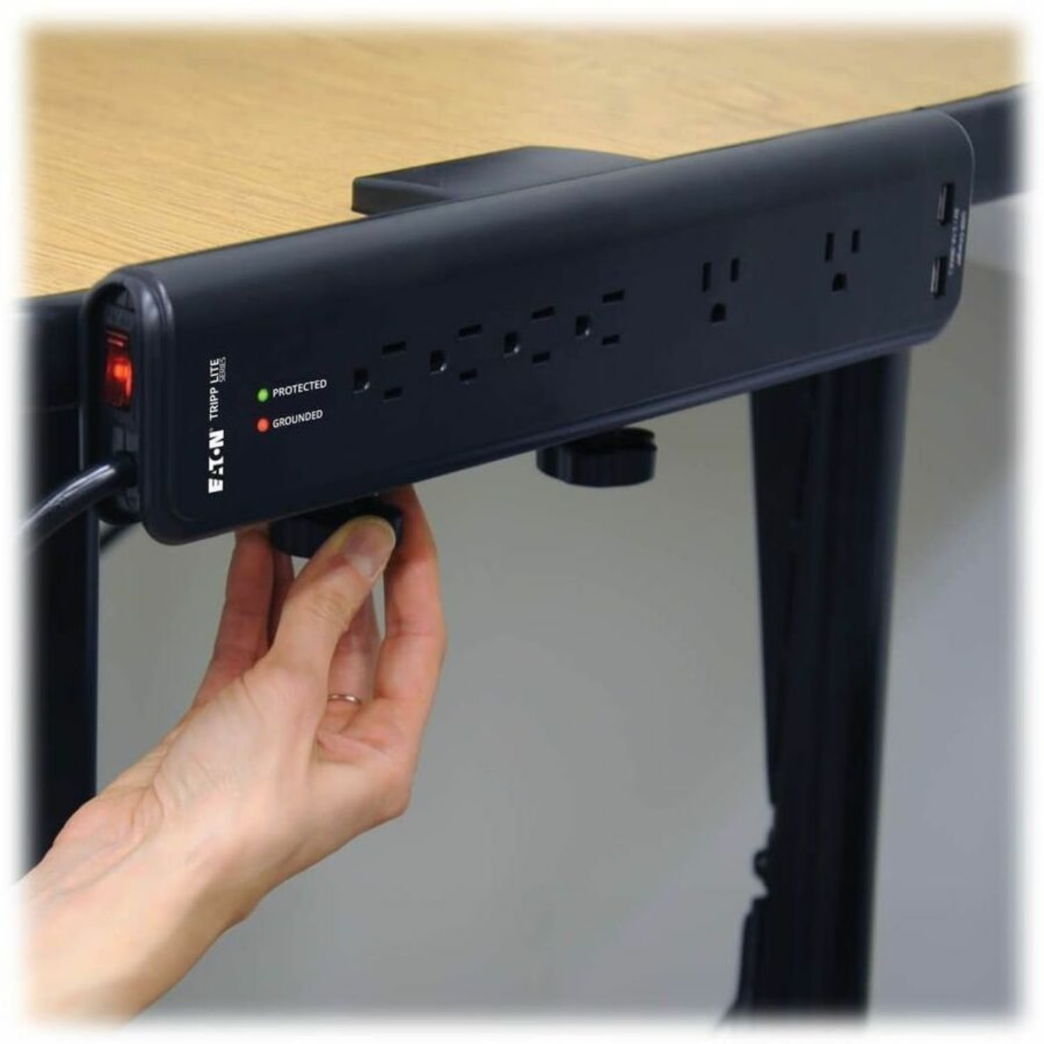 Eaton Tripp Lite Series Surge Protector Power Strip Desk Mount 120V USB 6 Outlet 6ft Cord - Surge protector - TLP606DMUSB - Image 6