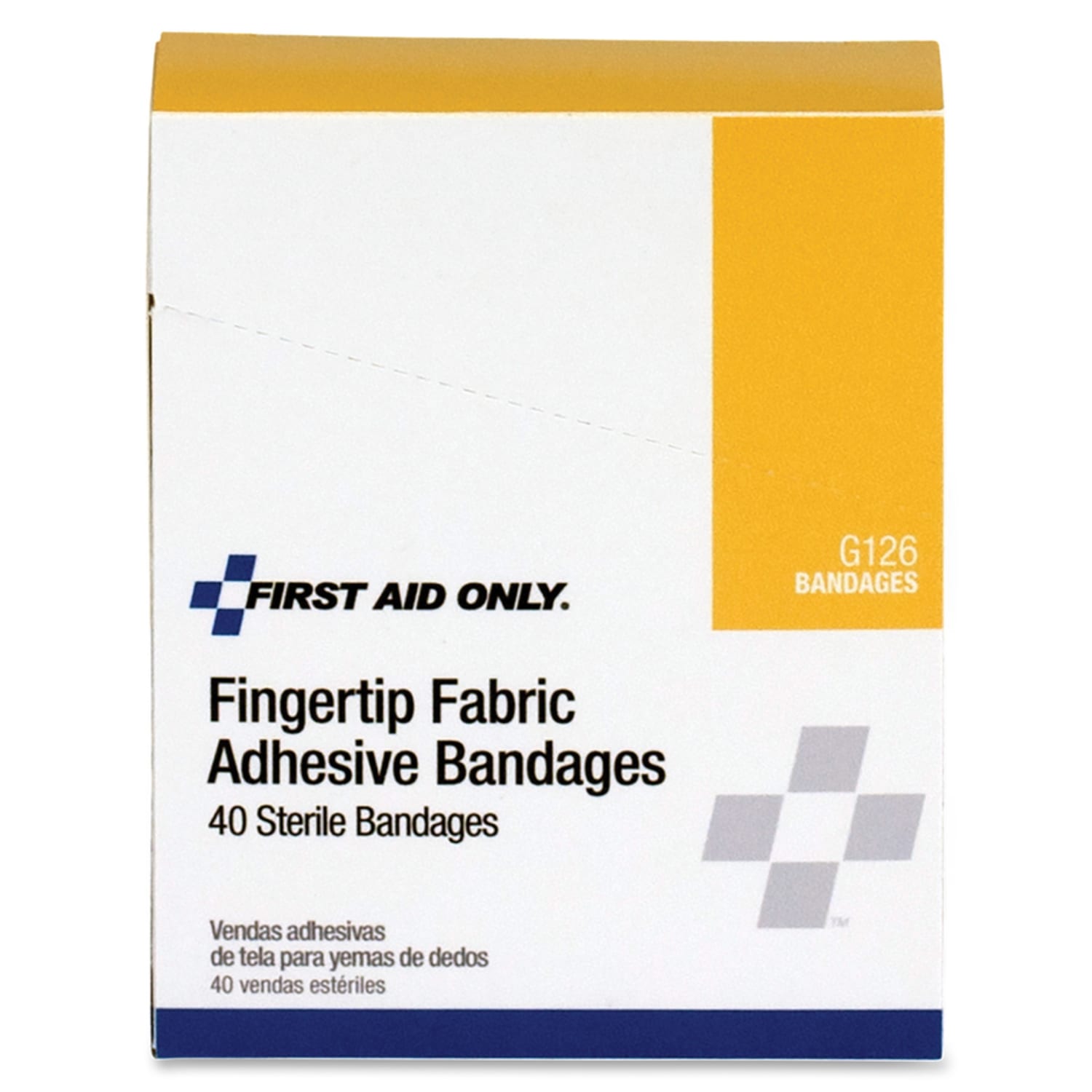 First Aid Only Fingertip Fabric Adhesive Bandages, 2 1/2in x 3 1/4in, Tan, Box Of 40 - Image 5