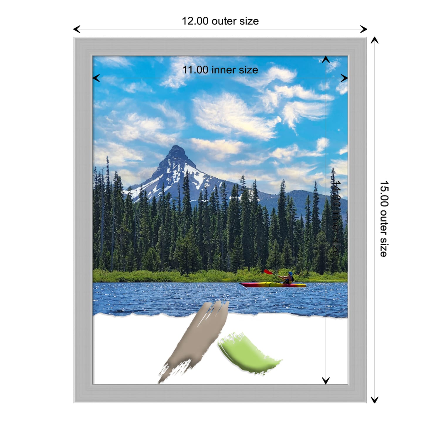 Amanti Art Picture Frame, Opening Size 11in x 14in, 12in x 15in, Hera Chrome - Image 5