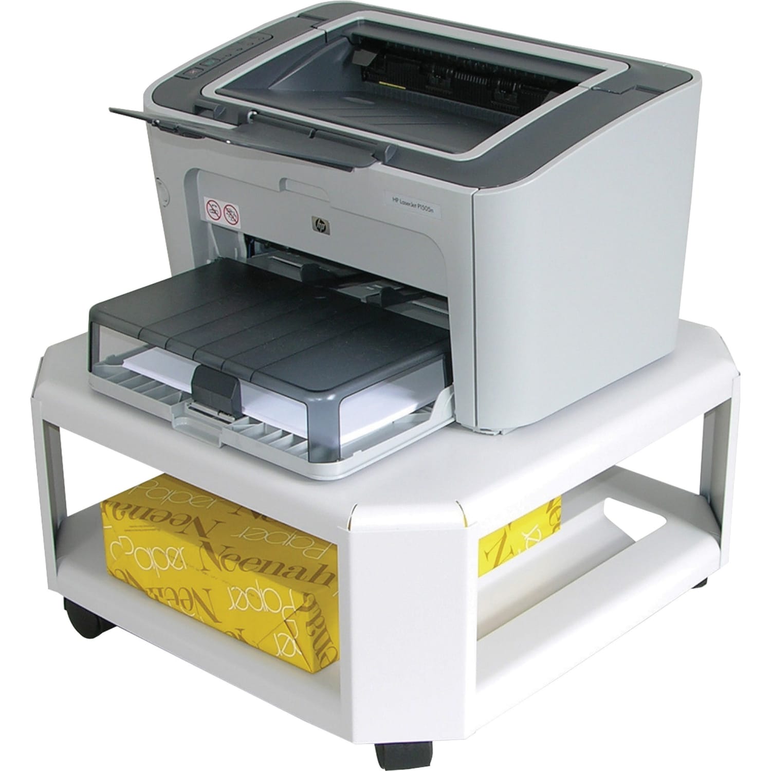 Master Mobile Steel Printer Stand, 8 1/2inH x 18inW x 18inD, Platinum - Image 3