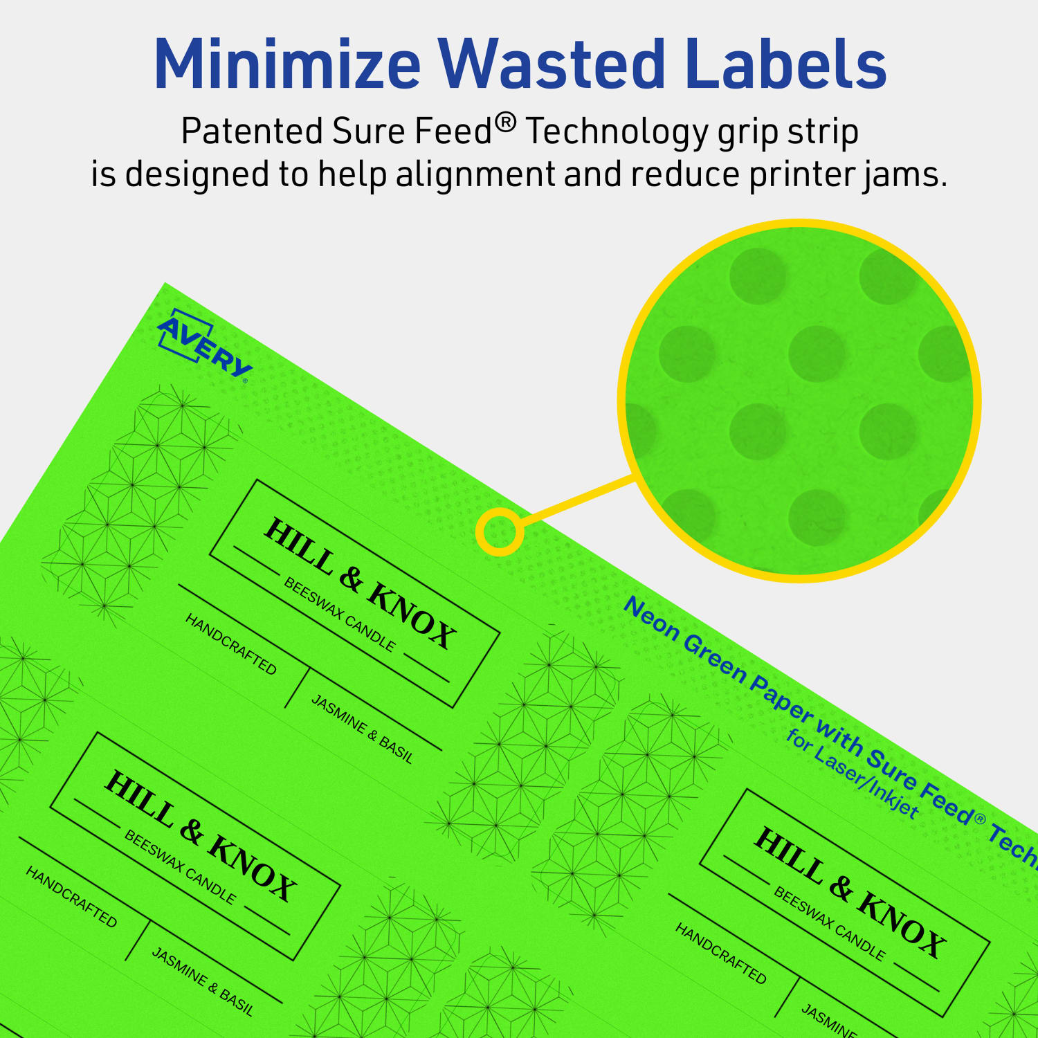 Avery Print-To-The-Edge Labels With Sure Feed Technology And Easy Peel, 94205-NGP10, Rectangle, 1-1/2in x 3-3/4in, Matte Neon Green, Pack of 100 - Image 5