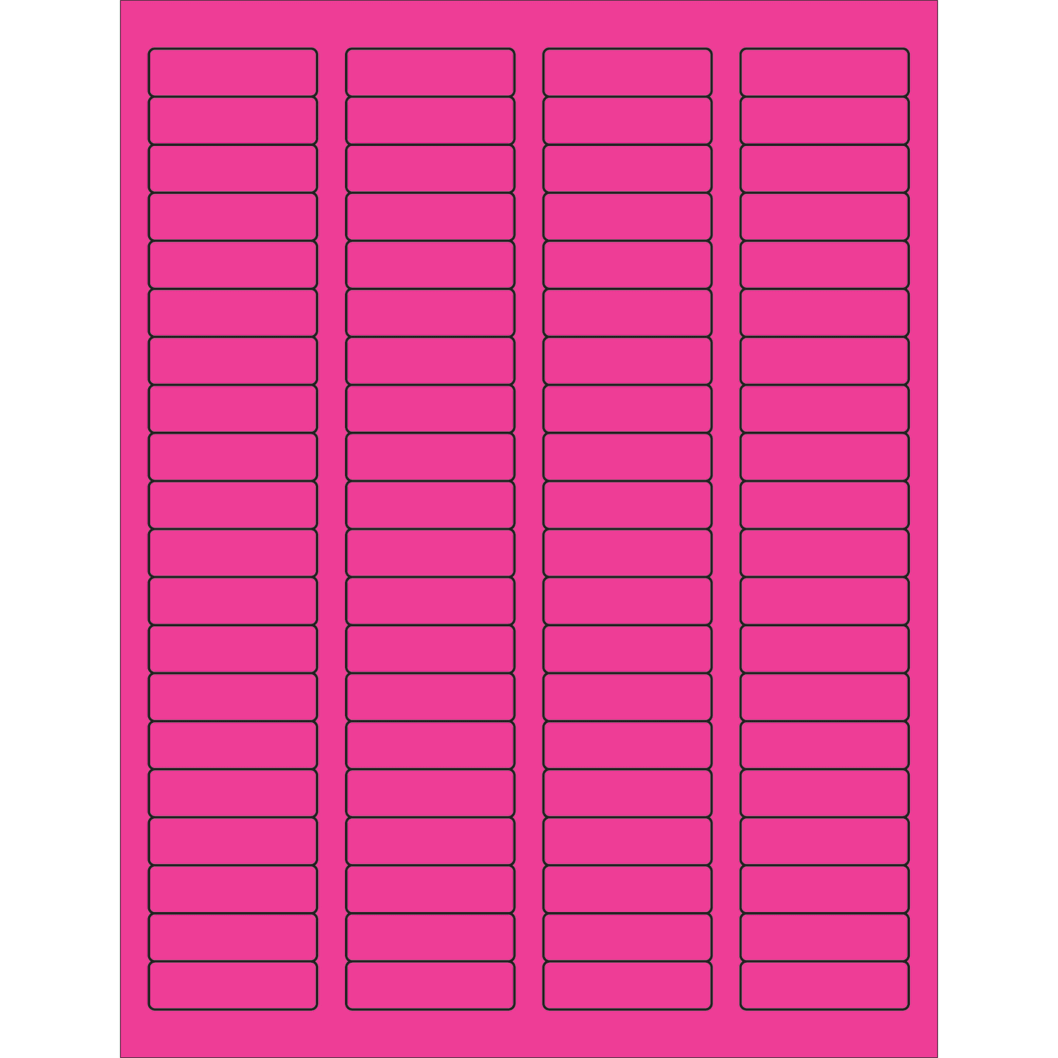 Tape Logic Permanent Labels, LL170PK, Rectangle, 1 3/4in x 1/2in, Fluorescent Pink, Case Of 8,000