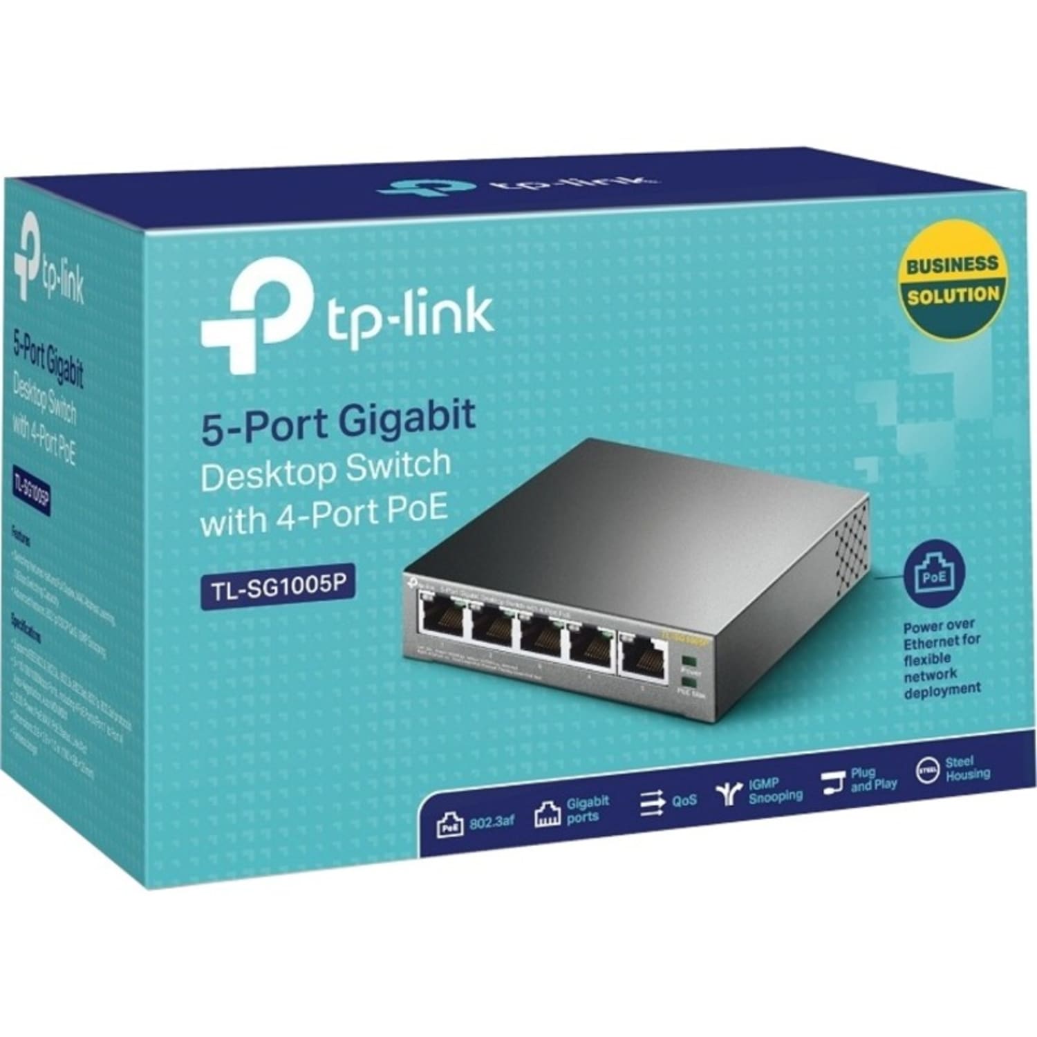 TP-Link TL-SG1005P - 5-Port Gigabit PoE Switch - 4 PoE+ Ports @65W - Desktop - Plug & Play - Sturdy Metal w/ Shielded Ports - TLSG1005P - Image 6