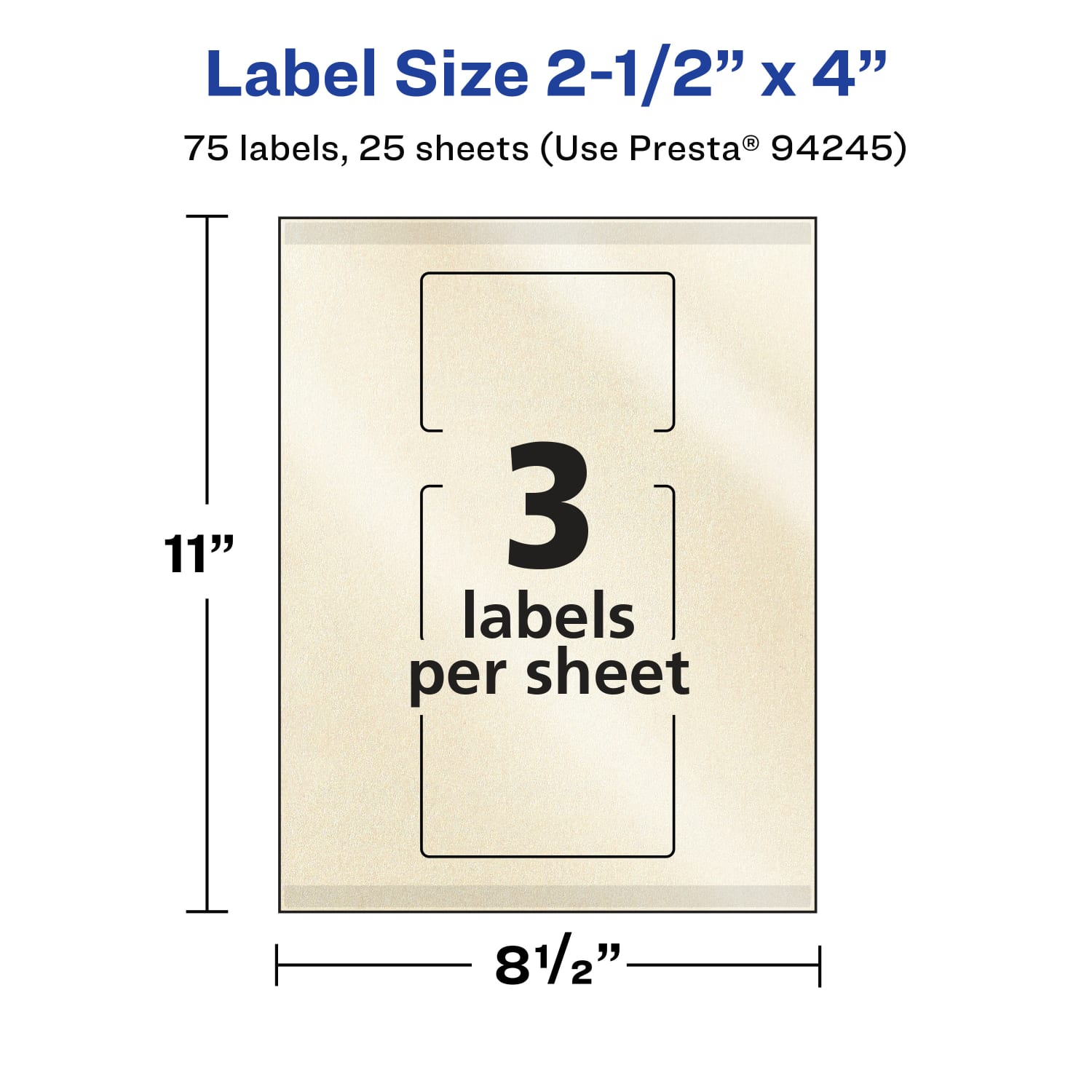 Avery Pearlized Permanent Labels With Sure Feed, 94245-PIP25, Rectangle, 2-1/2in x 4in, Ivory, Pack Of 75 Labels - Image 6