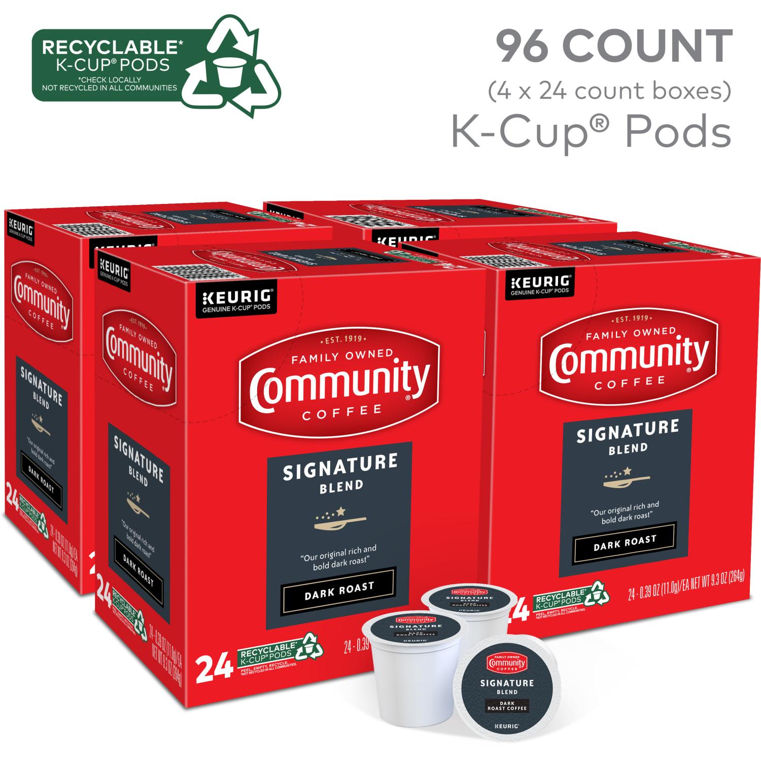 Community Coffee Keurig Single Serve K-Cup Pods, Signature Blend, Dark Roast, Box Of 96 Pods - Image 5