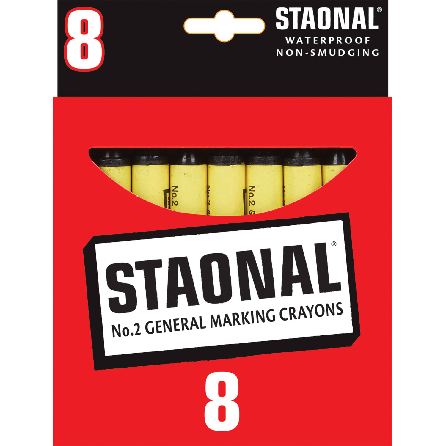 Crayola Staonal Marking Crayons, Black, 8 Per Pack, Set Of 6 Packs - Image 3
